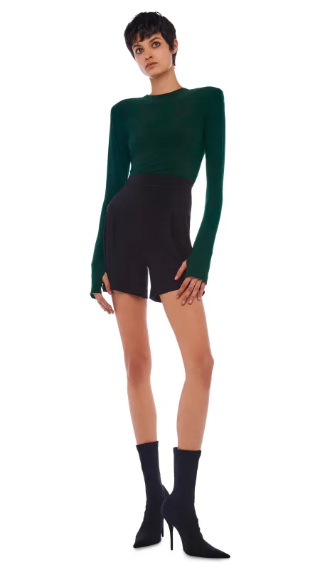 SHOULDER PAD LONG SLEEVE CREW TOP sold by Norma Kamali