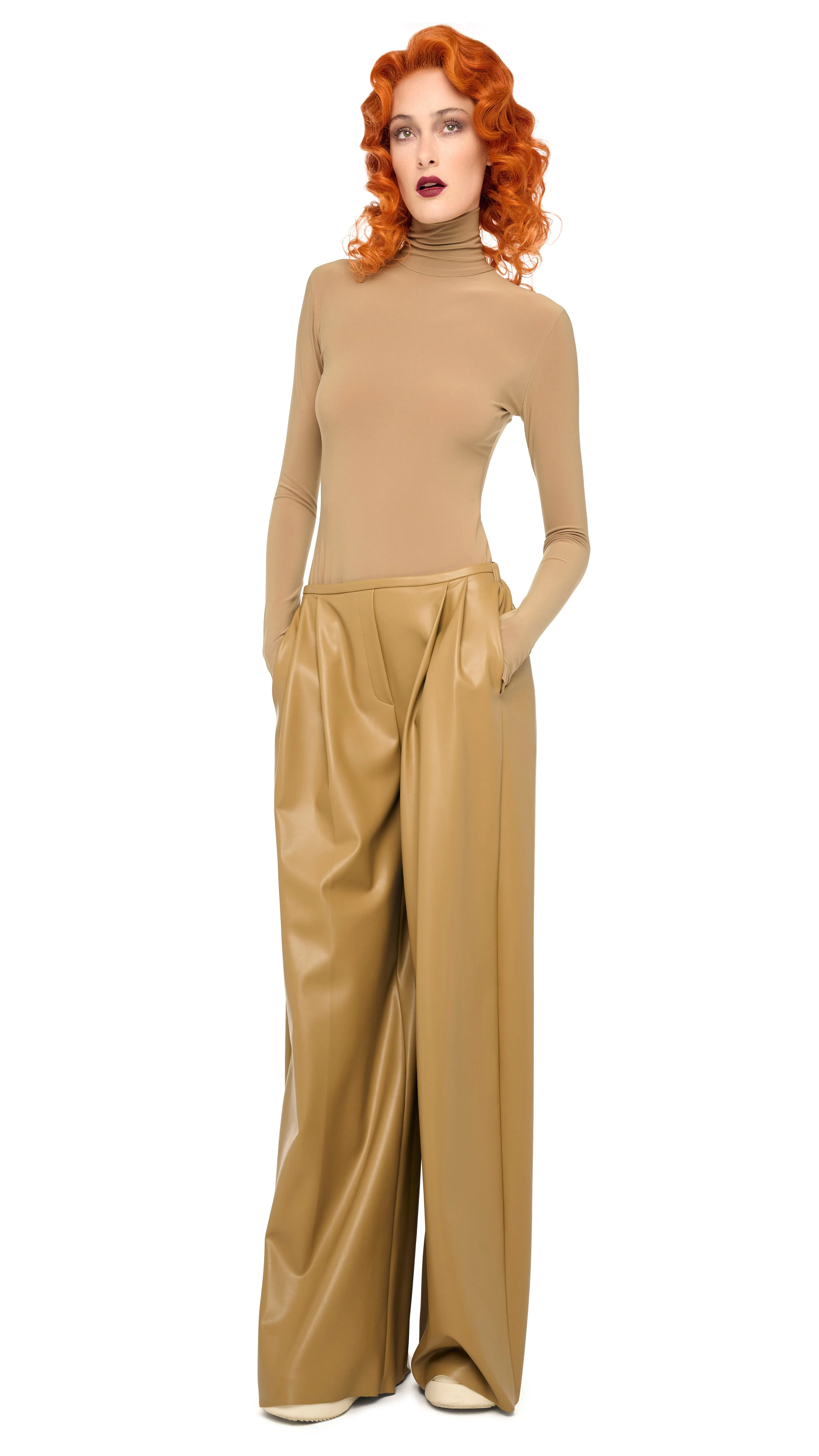 SLIM FIT LONG SLEEVE TURTLE TOP sold by Norma Kamali product image thumbnail 4