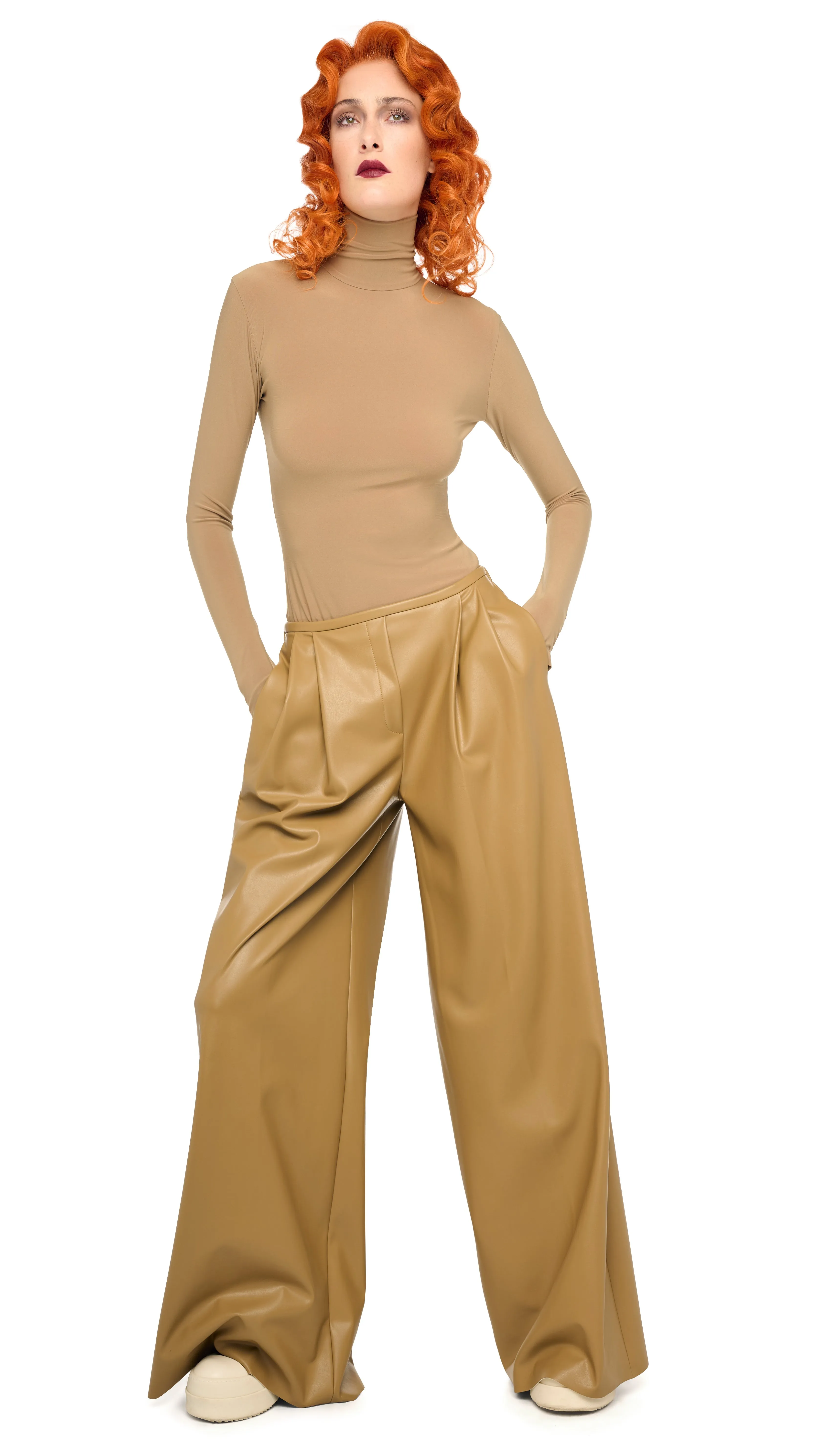 SLIM FIT LONG SLEEVE TURTLE TOP sold by Norma Kamali product image thumbnail 5