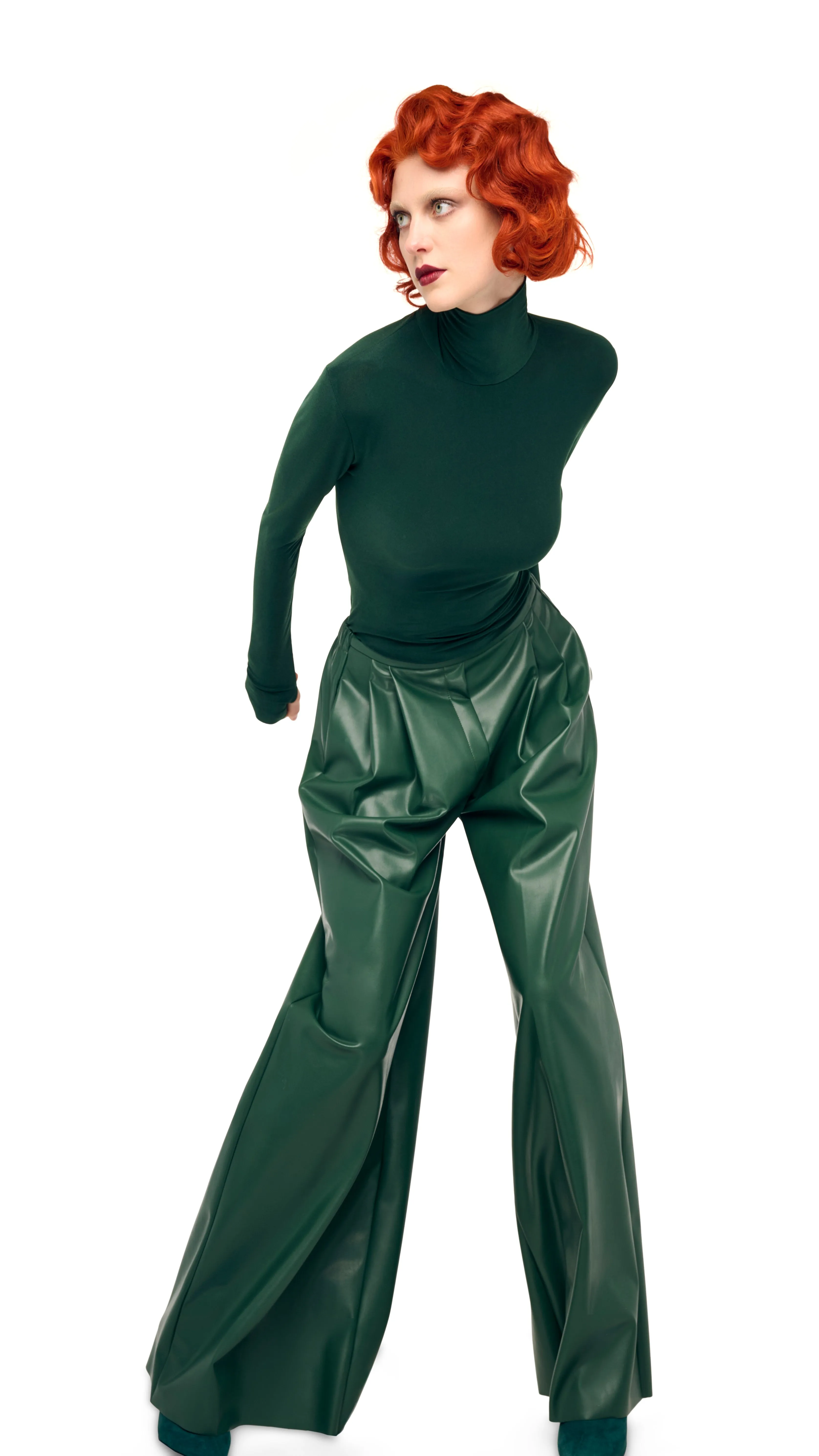 SLIM FIT LONG SLEEVE TURTLE TOP sold by Norma Kamali product image thumbnail 5