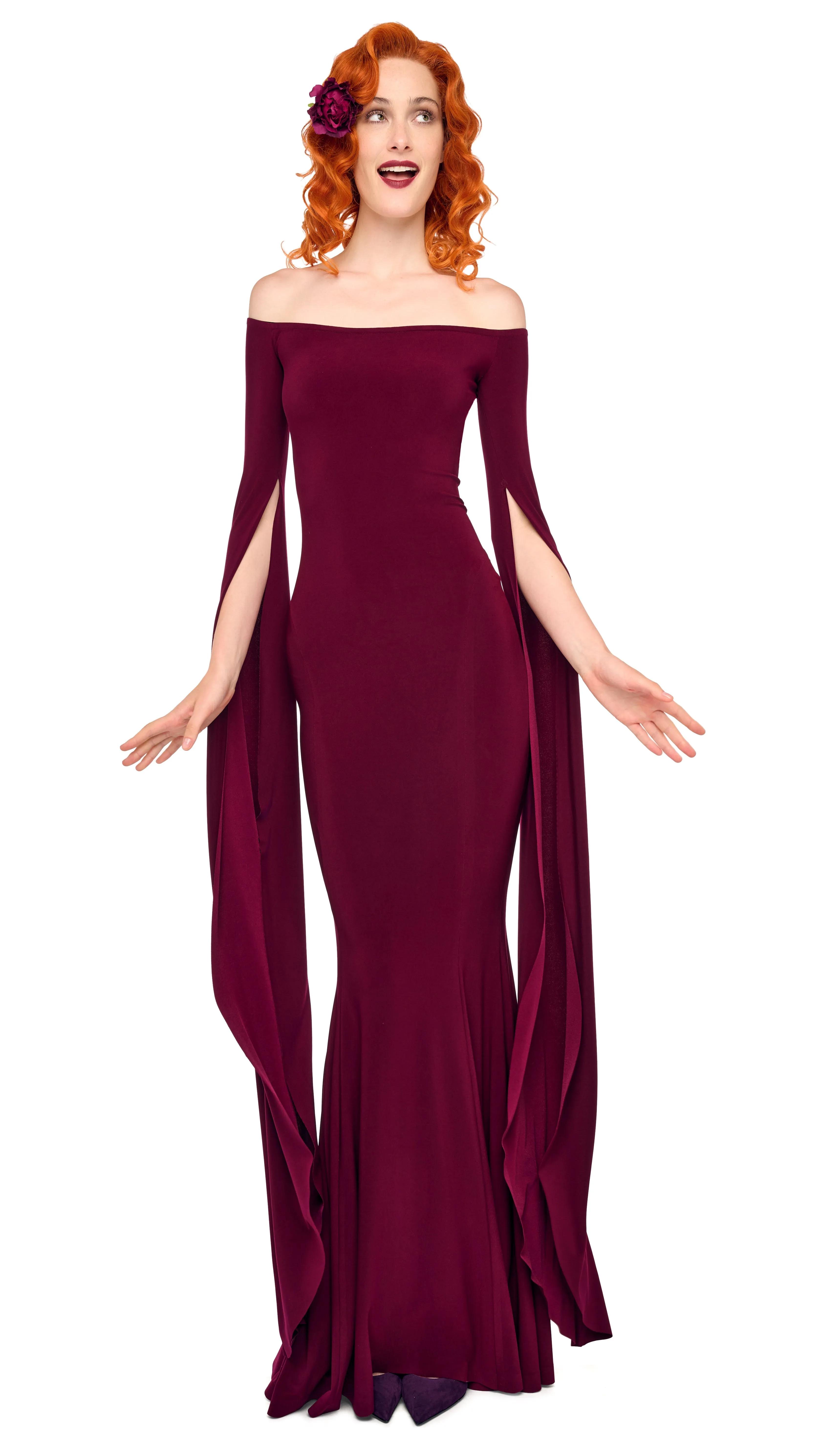 OFF SHOULDER RIBBON SLEEVE FISHTAIL GOWN sold by Norma Kamali product image thumbnail 4