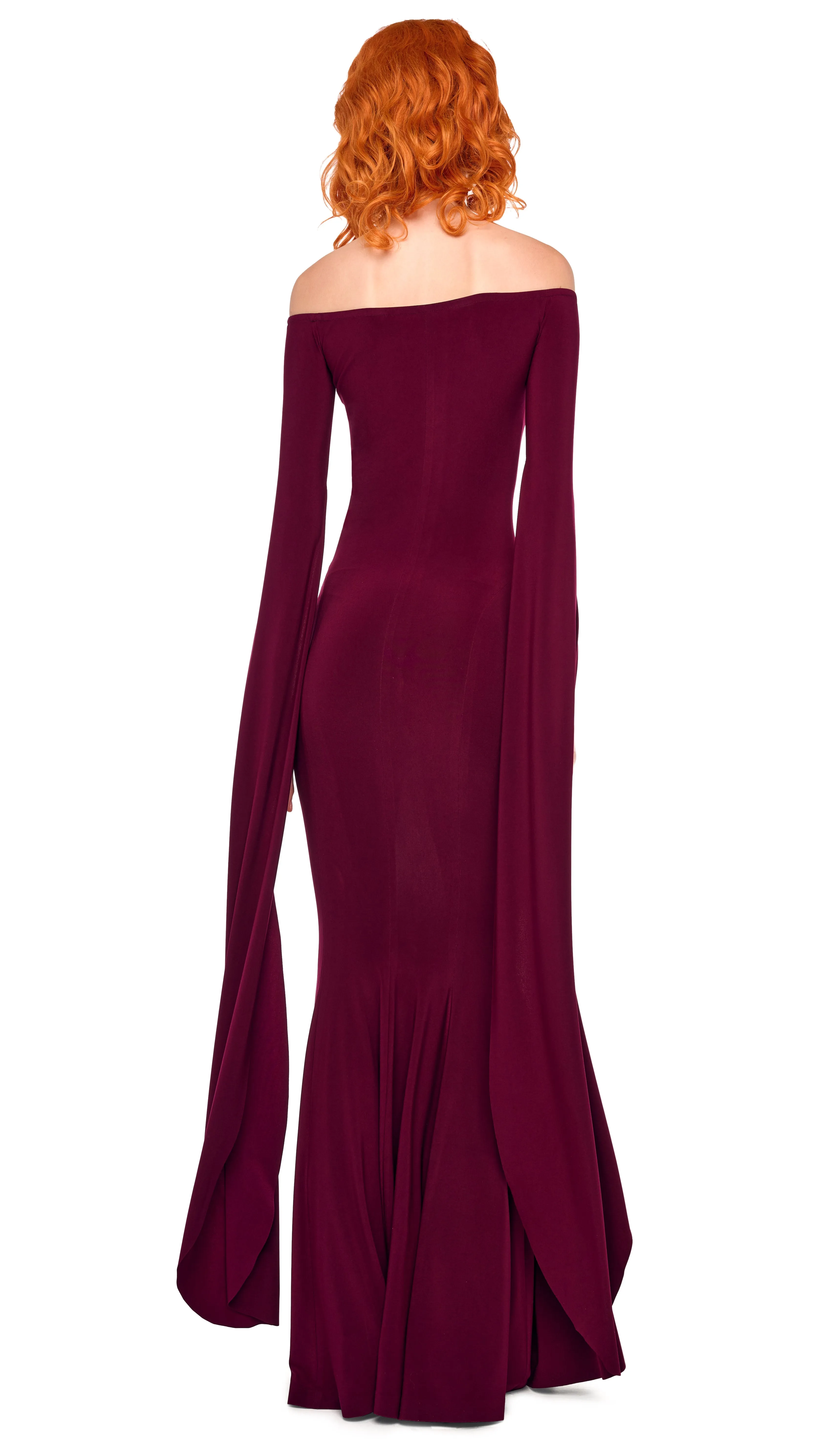 OFF SHOULDER RIBBON SLEEVE FISHTAIL GOWN sold by Norma Kamali product image thumbnail 3