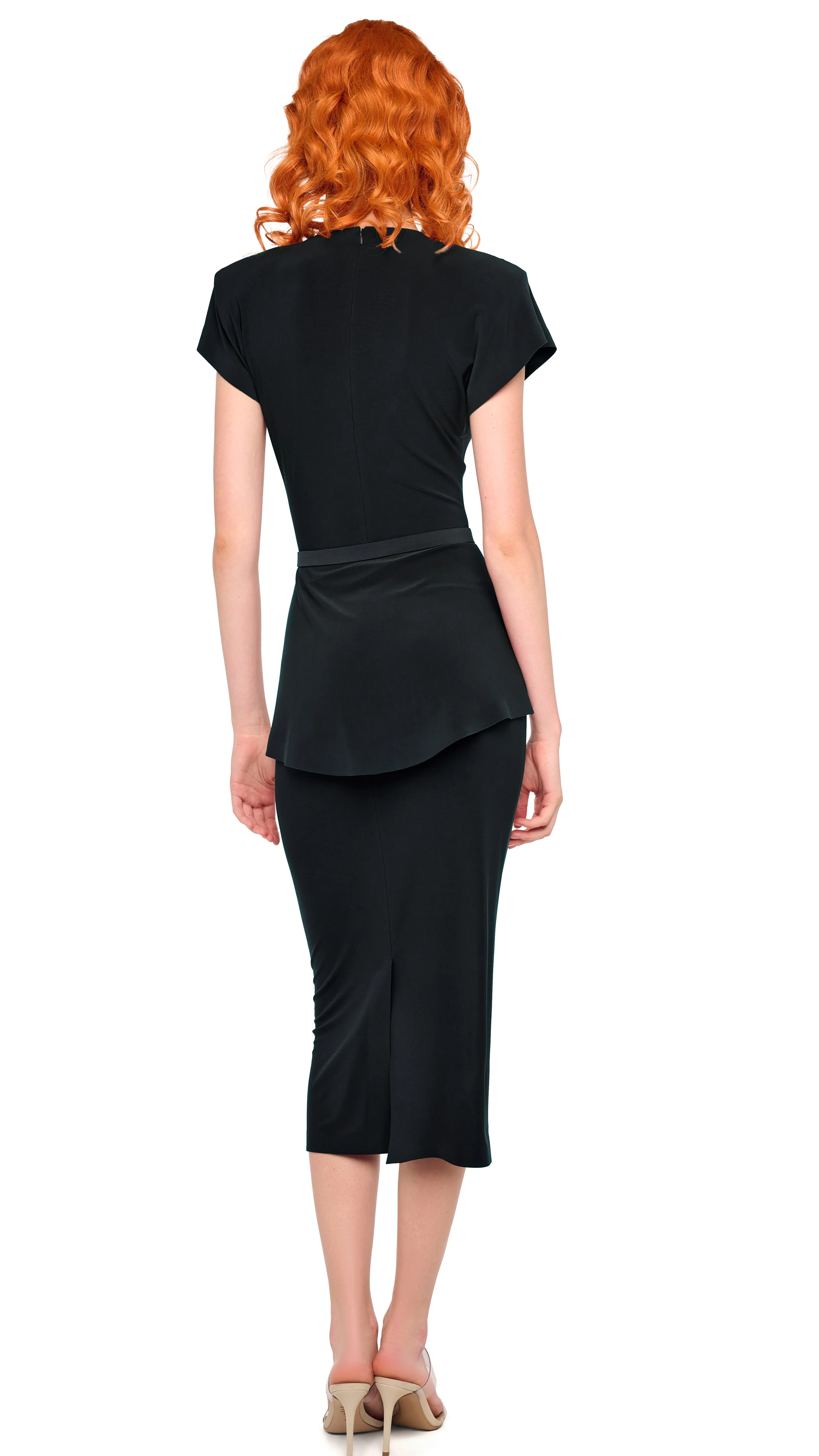 CAP SLEEVE PEPLUM DRESS sold by Norma Kamali product image thumbnail 3