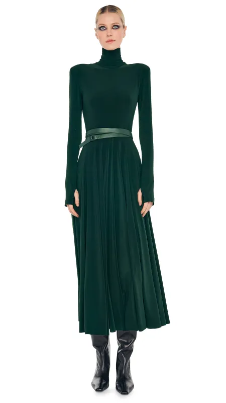 LS SHOULDER PAD TURTLE FLARED DRESS TO MIDCALF sold by Norma Kamali