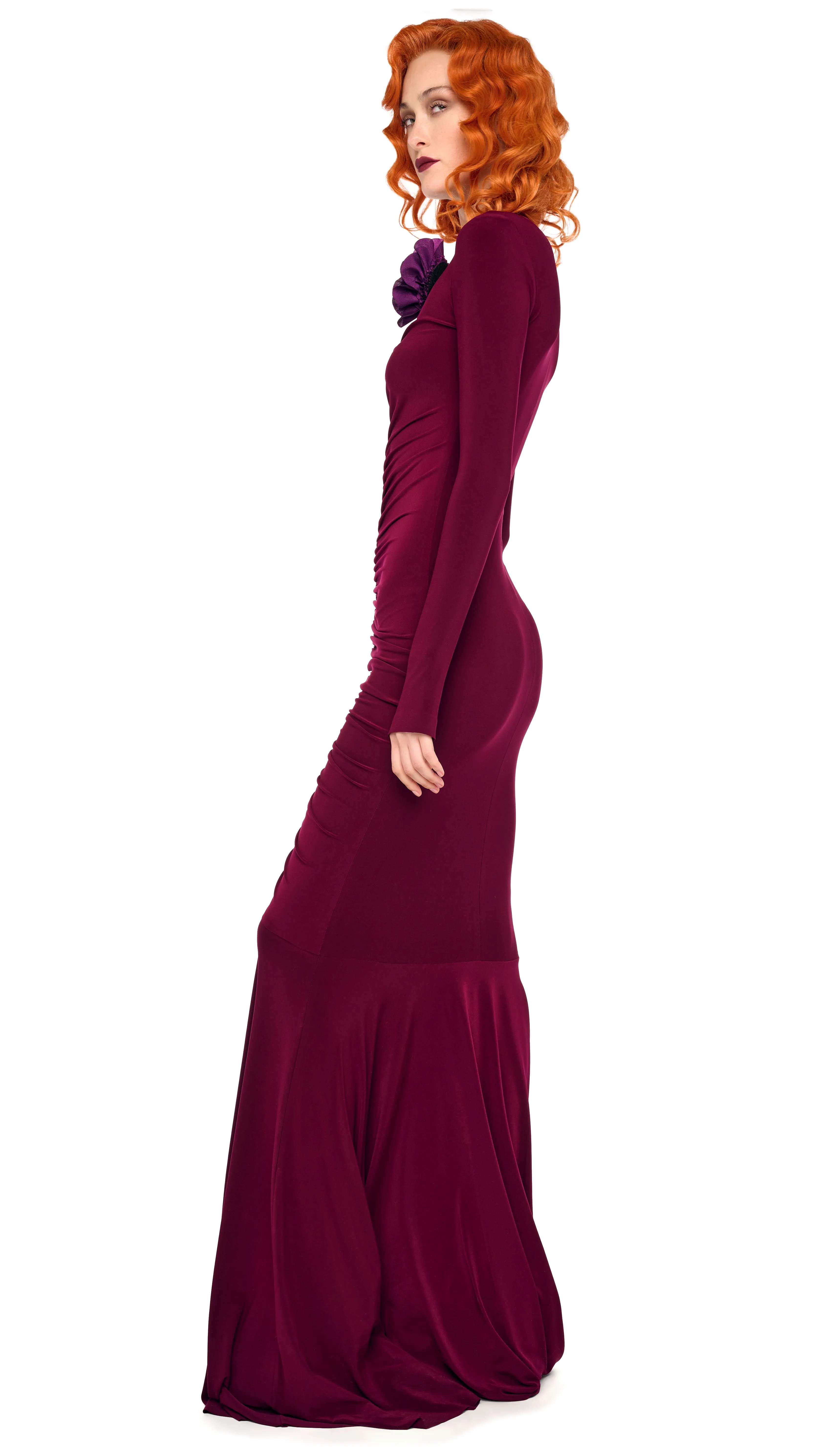 SHIRRED FRONT FISHTAIL GOWN sold by Norma Kamali product image thumbnail 2