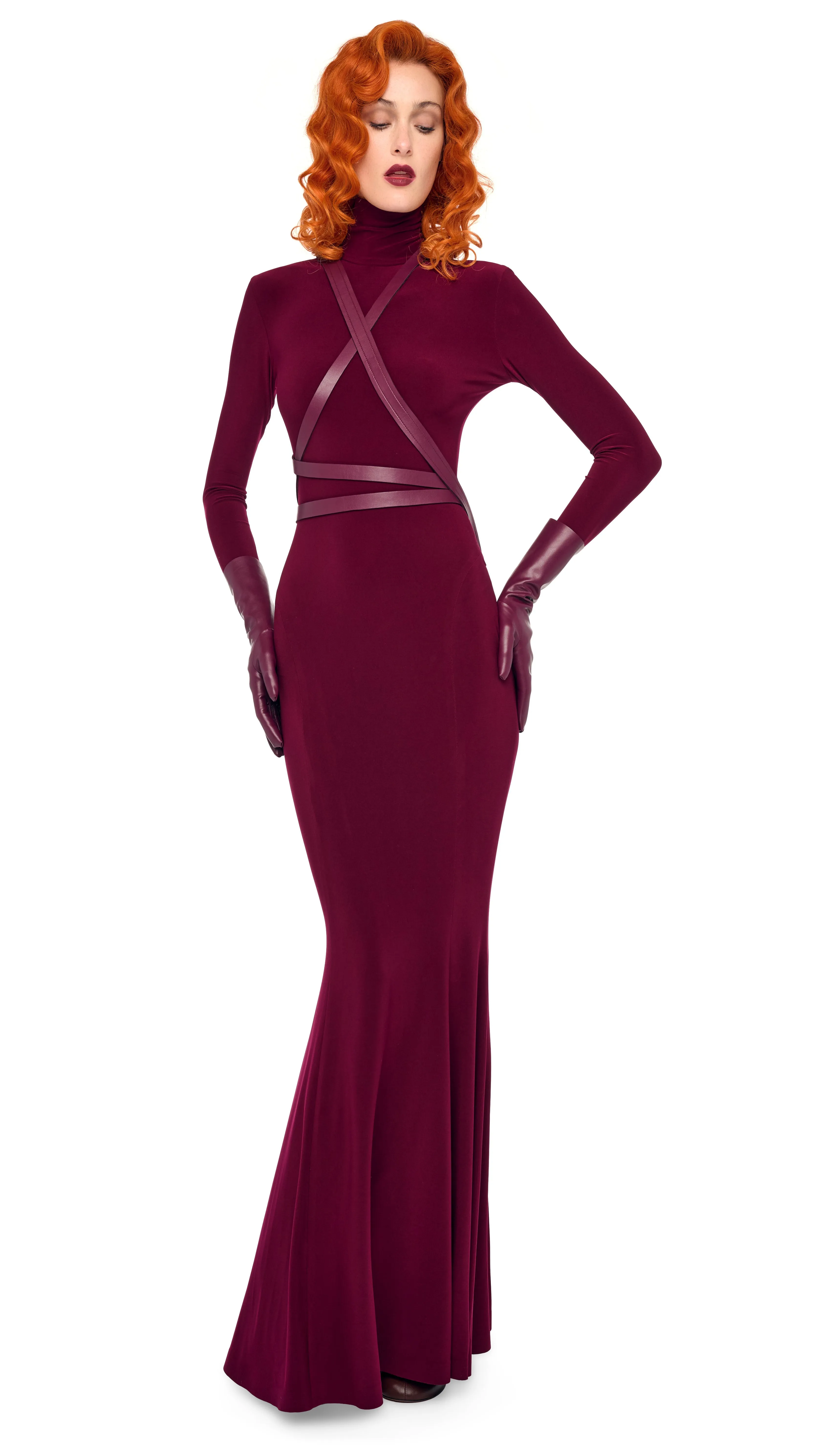 LONG SLEEVE TURTLE FISHTAIL GOWN sold by Norma Kamali product image thumbnail 4