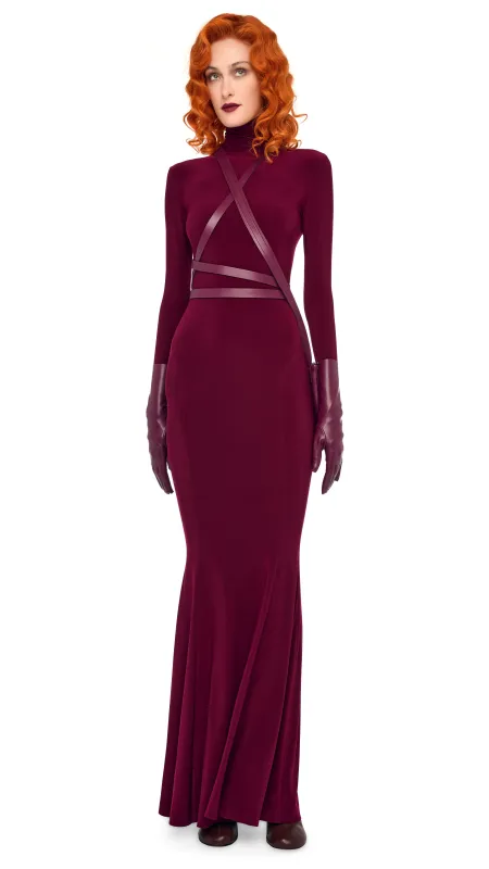 LONG SLEEVE TURTLE FISHTAIL GOWN sold by Norma Kamali