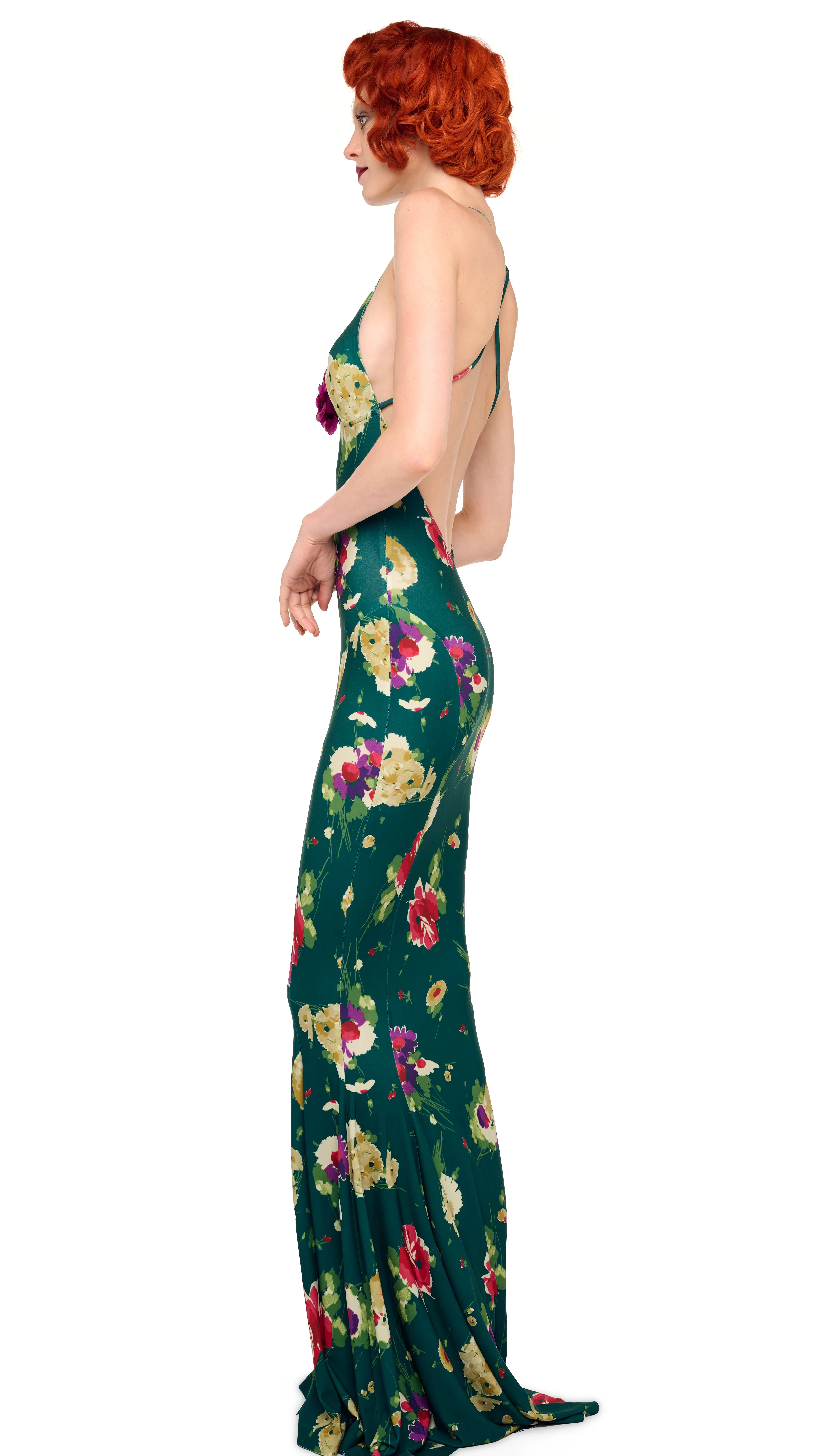 LOW BACK SLIP FISHTAIL GOWN sold by Norma Kamali product image thumbnail 2