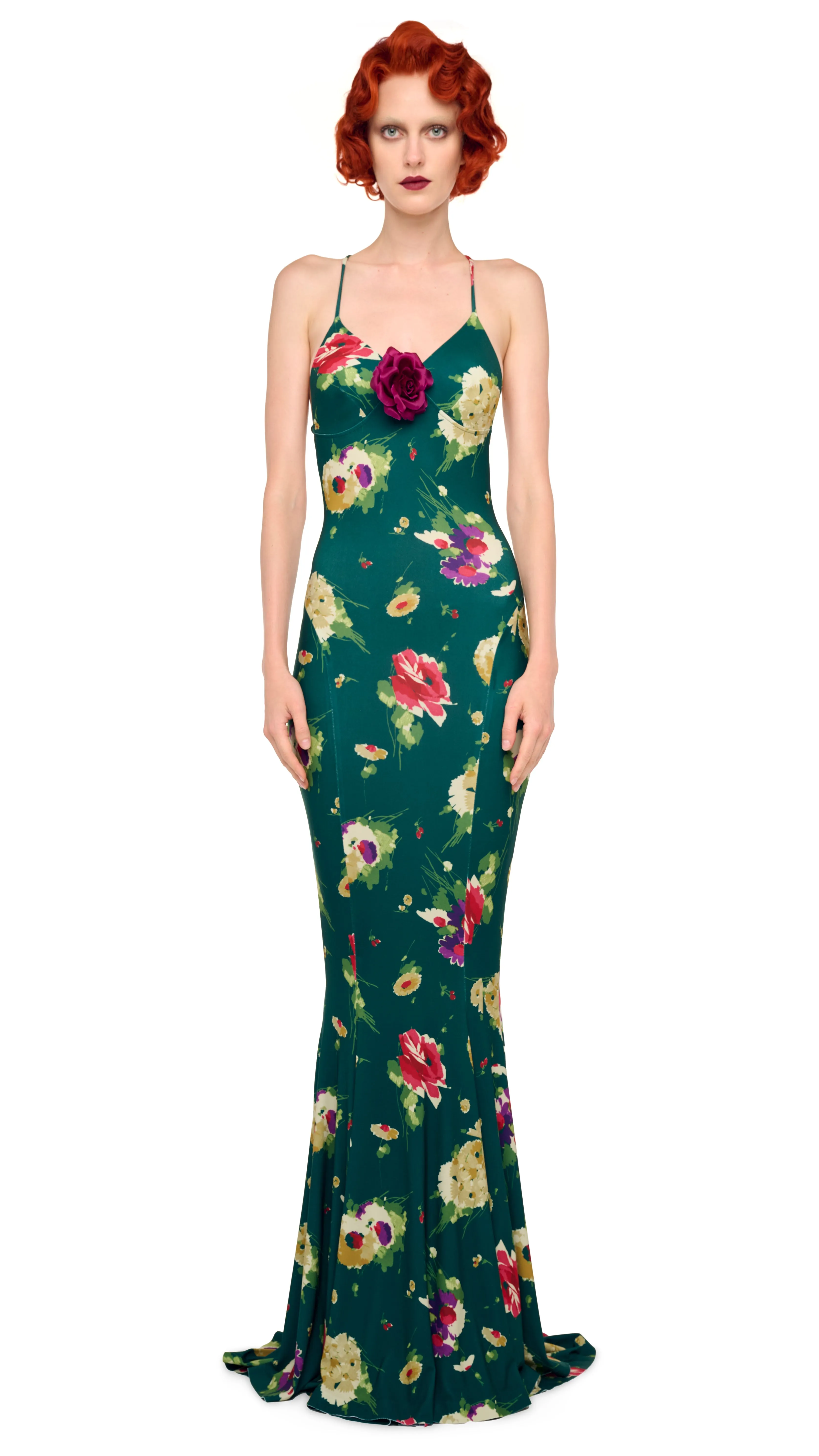 LOW BACK SLIP FISHTAIL GOWN sold by Norma Kamali product image thumbnail 4