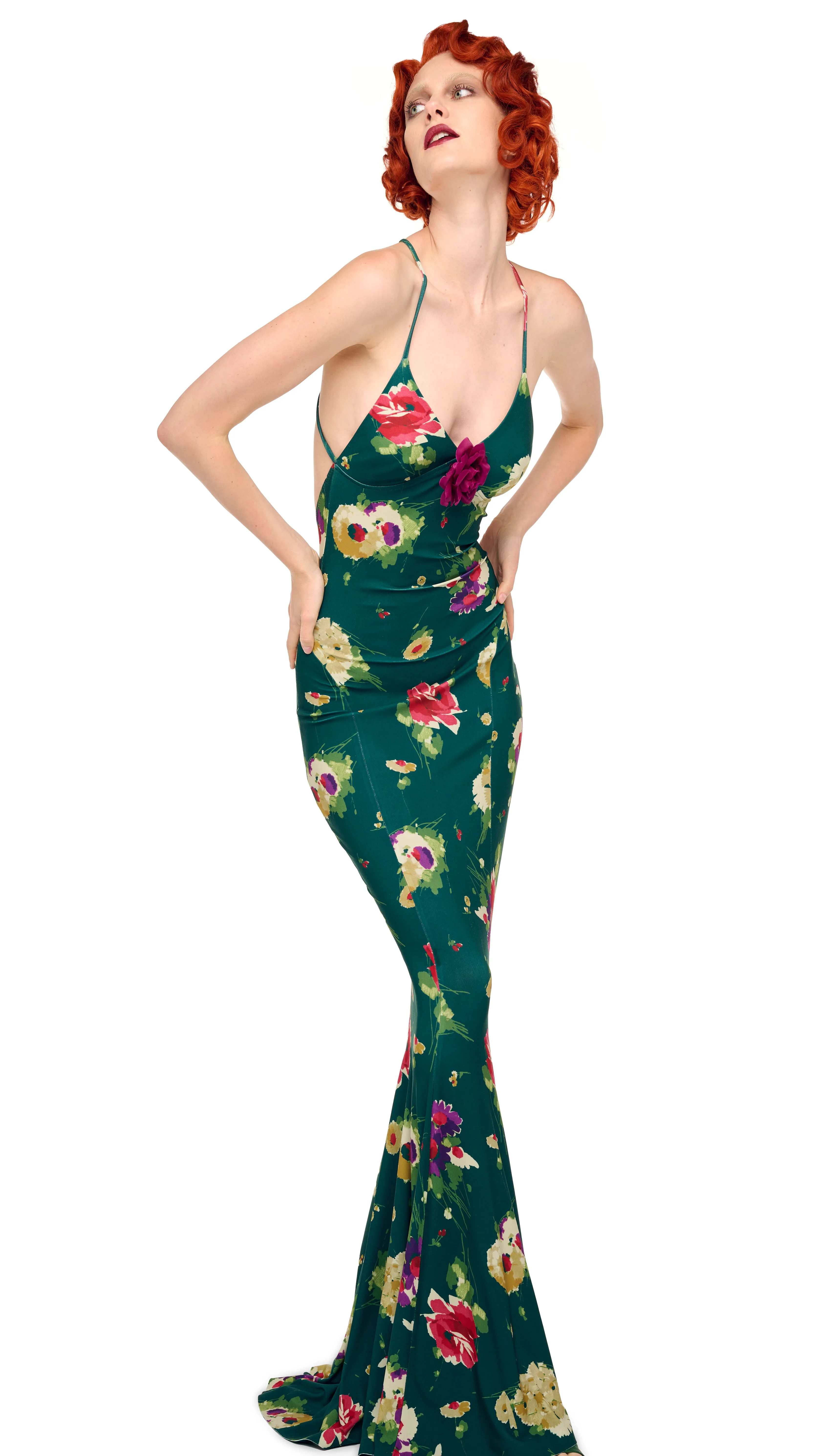 LOW BACK SLIP FISHTAIL GOWN sold by Norma Kamali product image thumbnail 5