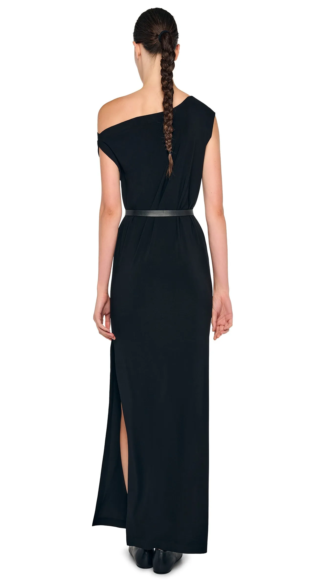DROP SHOULDER LONG DRESS W/ SIDE SLIT sold by Norma Kamali product image thumbnail 3