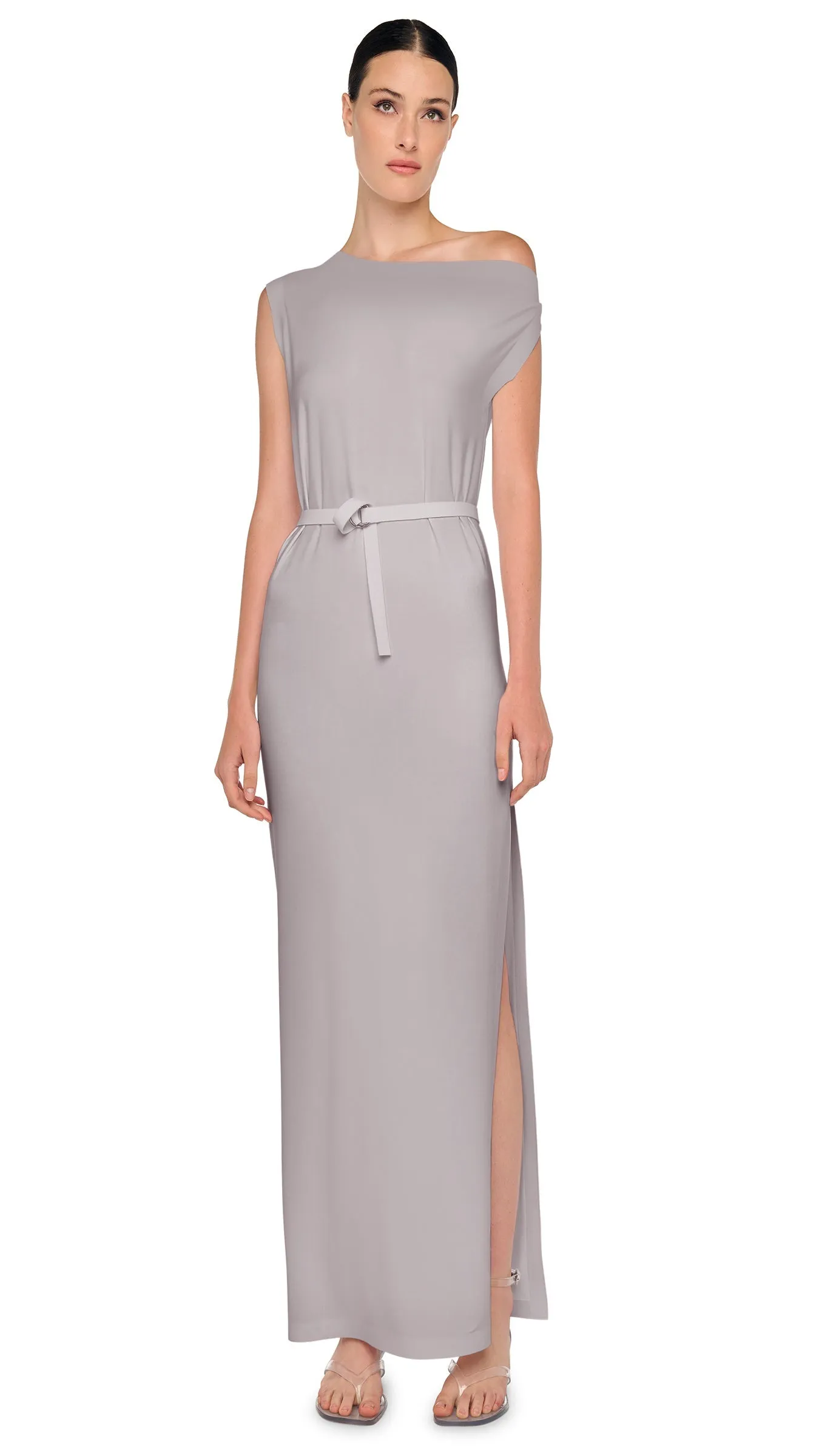 DROP SHOULDER LONG DRESS W/ SIDE SLIT sold by Norma Kamali