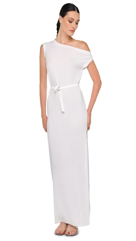 DROP SHOULDER LONG DRESS W/ SIDE SLIT sold by Norma Kamali