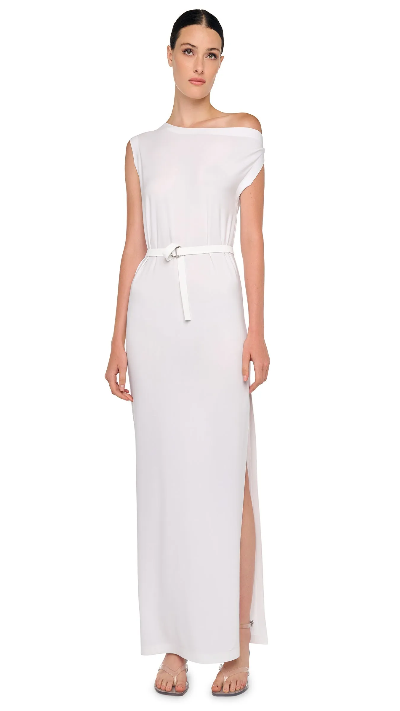 DROP SHOULDER LONG DRESS W/ SIDE SLIT sold by Norma Kamali product image thumbnail 4