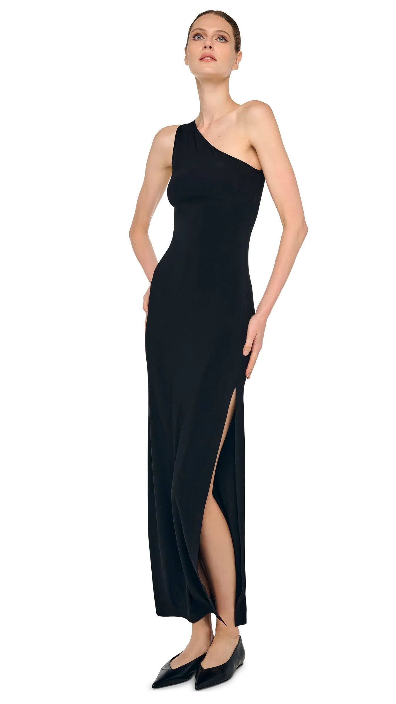 ONE SHOULDER LONG DRESS W/ SIDE SLIT sold by Norma Kamali product image thumbnail 5