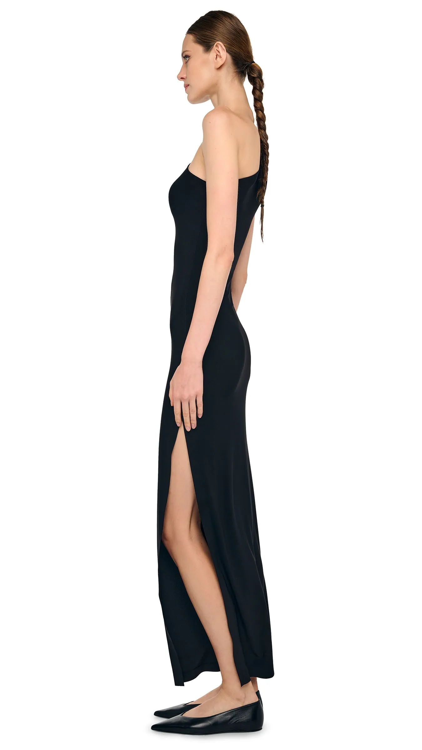 ONE SHOULDER LONG DRESS W/ SIDE SLIT sold by Norma Kamali product image thumbnail 2