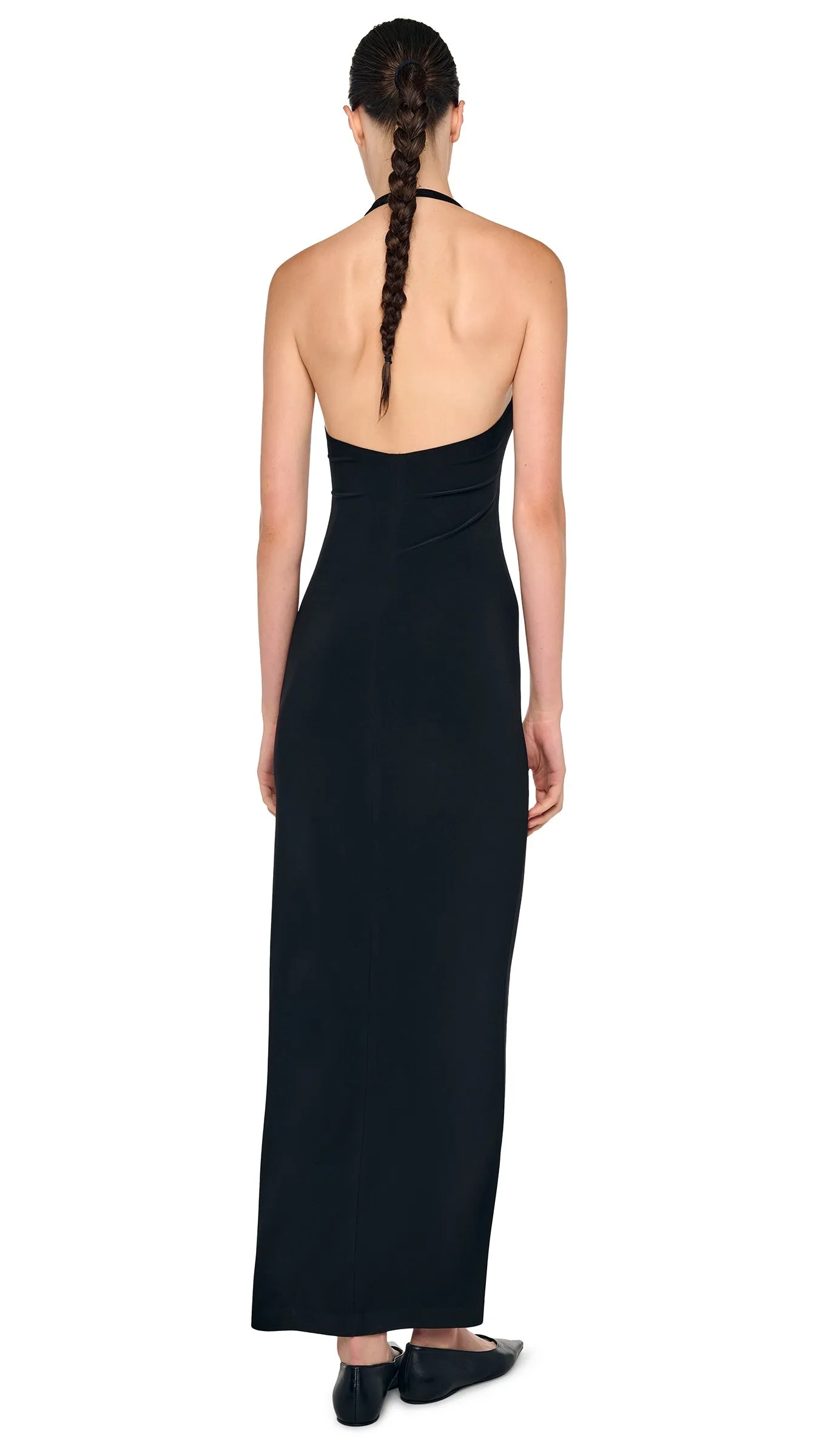 HALTER LONG DRESS W/ SIDE SLIT sold by Norma Kamali product image thumbnail 3