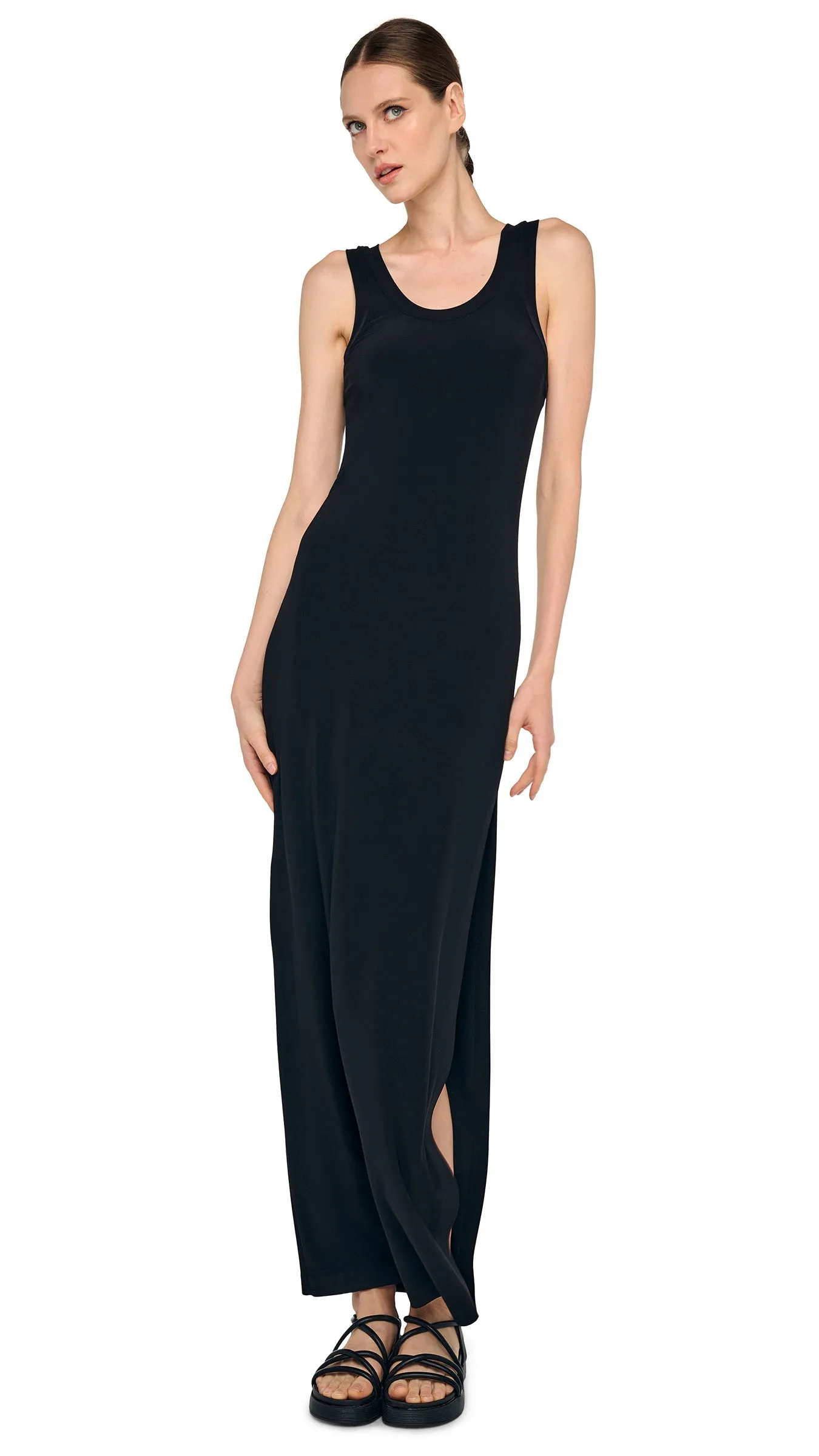 RACER LONG DRESS W/ SIDE SLIT sold by Norma Kamali product image thumbnail 5