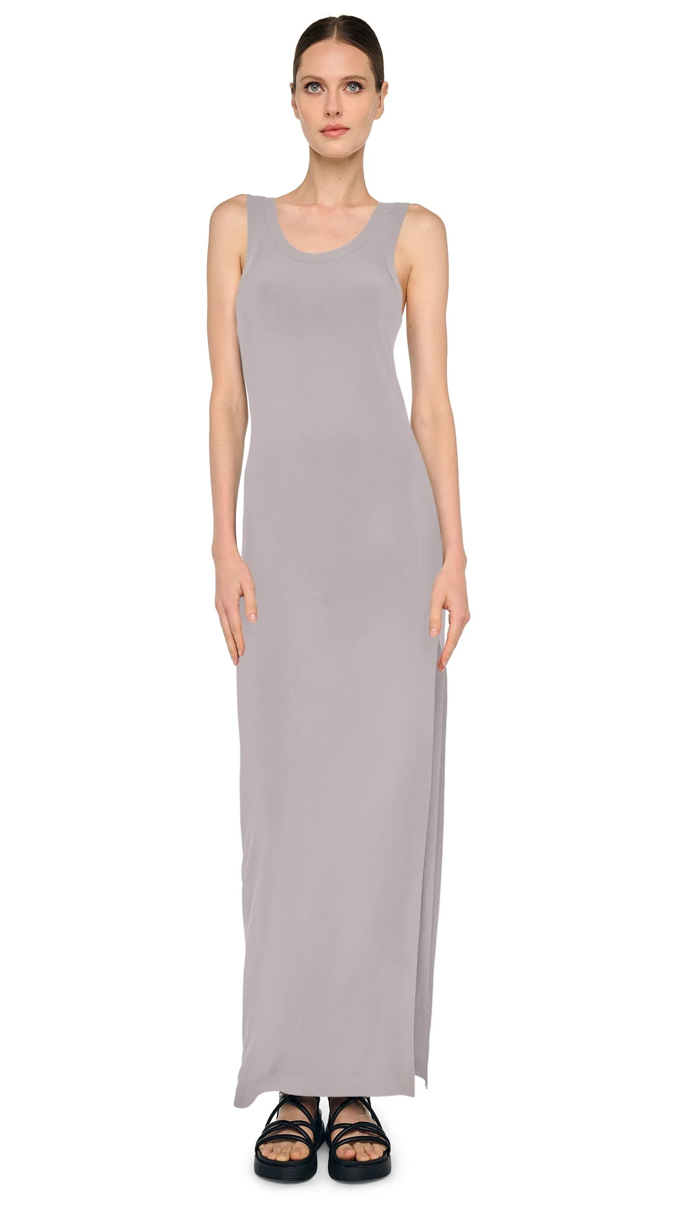 RACER LONG DRESS W/ SIDE SLIT sold by Norma Kamali