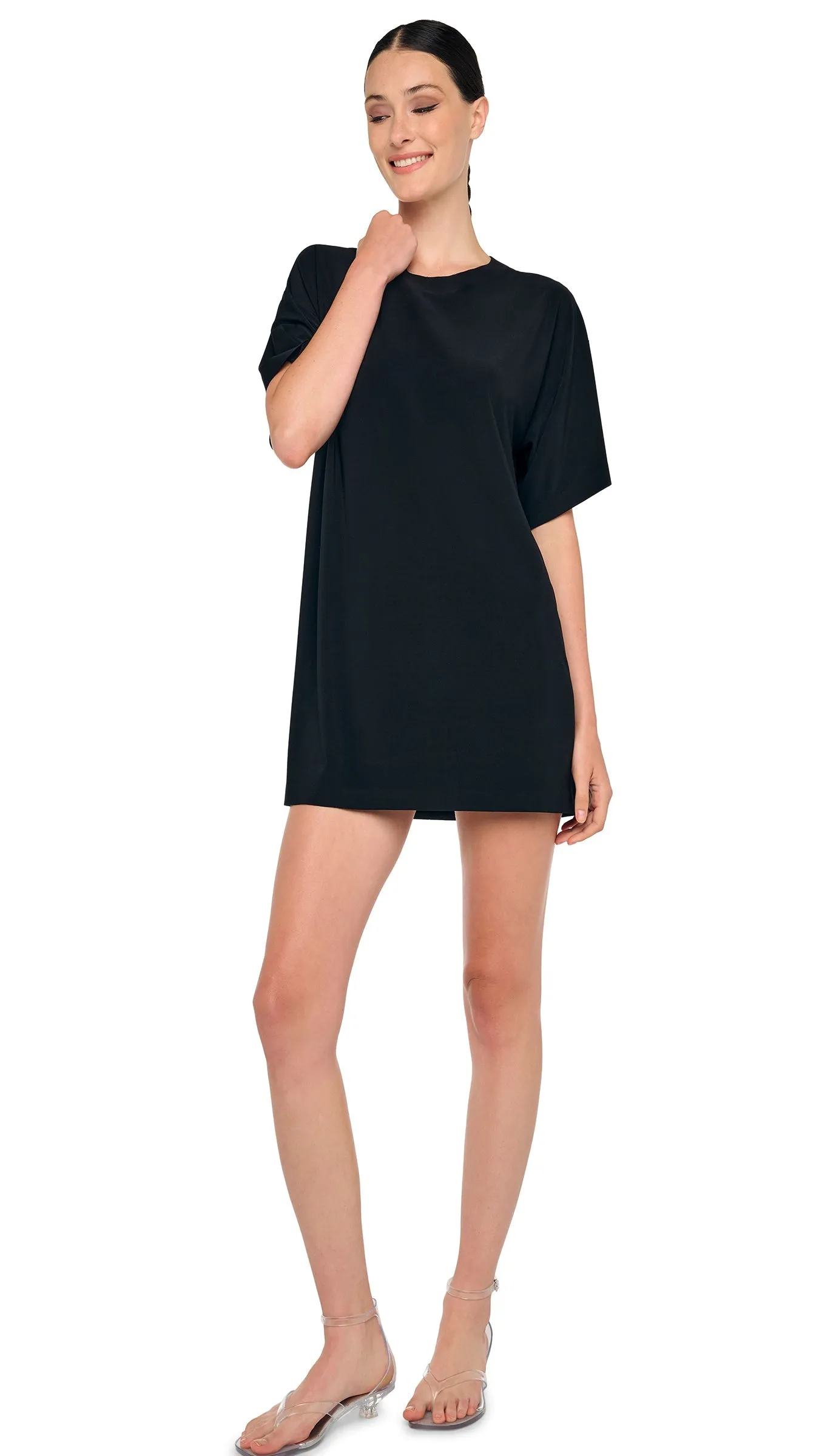 SHORT SLEEVE BOXY MINI DRESS sold by Norma Kamali product image thumbnail 5