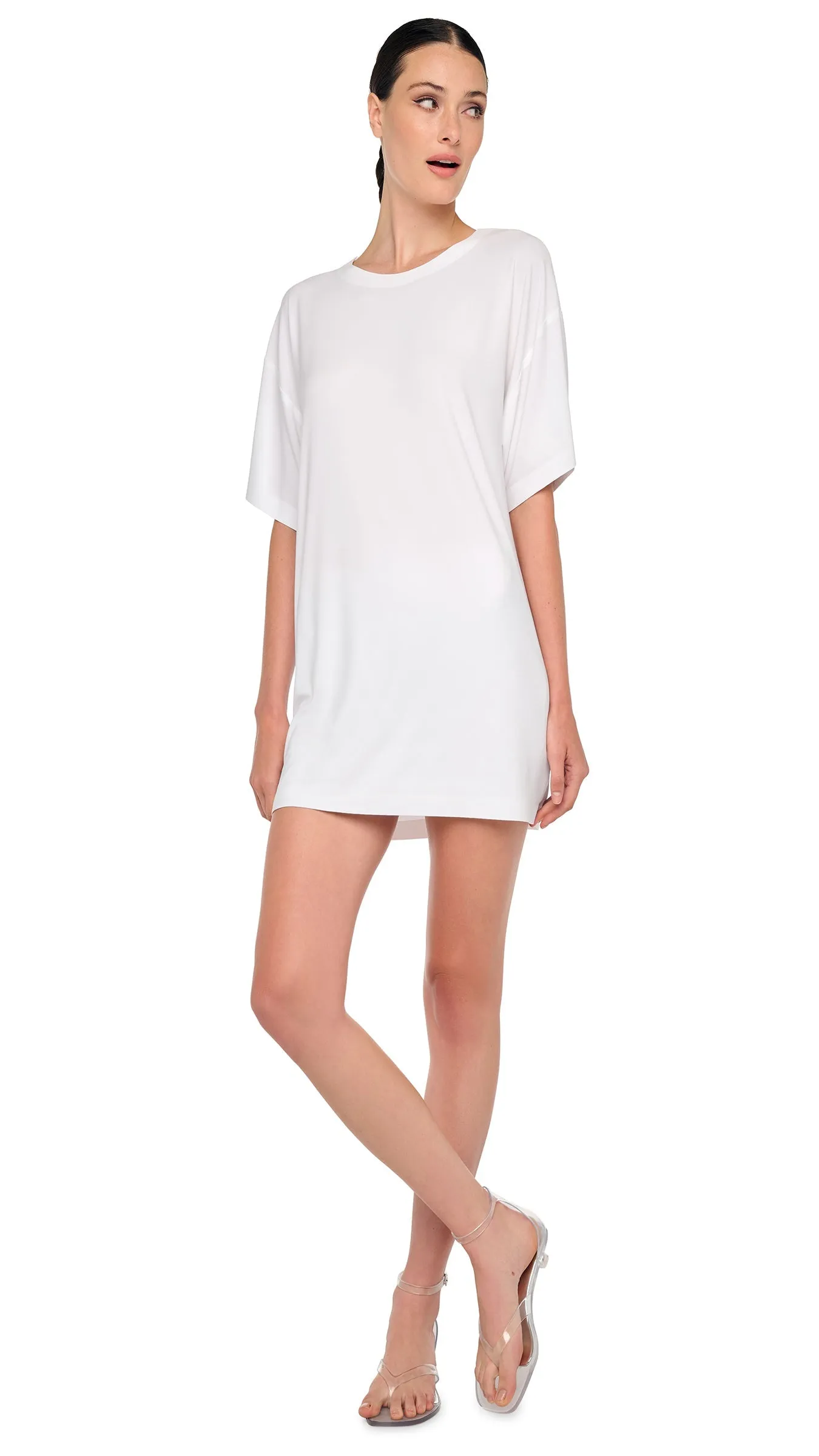 SHORT SLEEVE BOXY MINI DRESS sold by Norma Kamali product image thumbnail 5