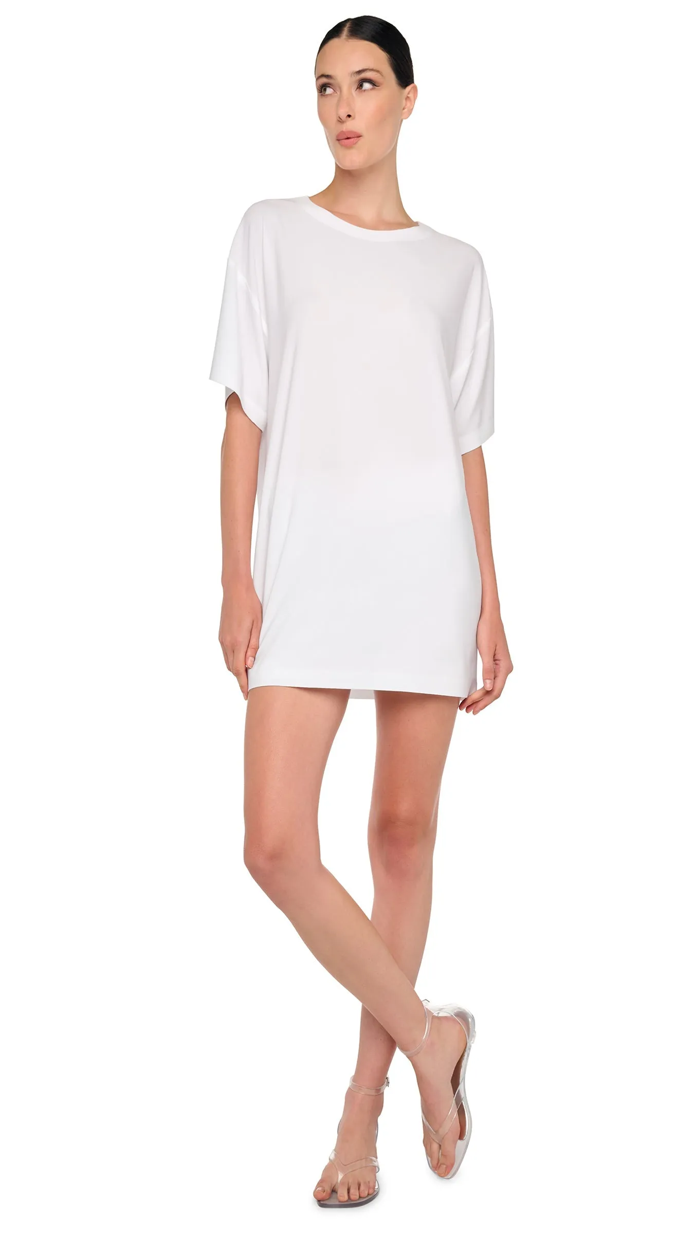 SHORT SLEEVE BOXY MINI DRESS sold by Norma Kamali product image thumbnail 4