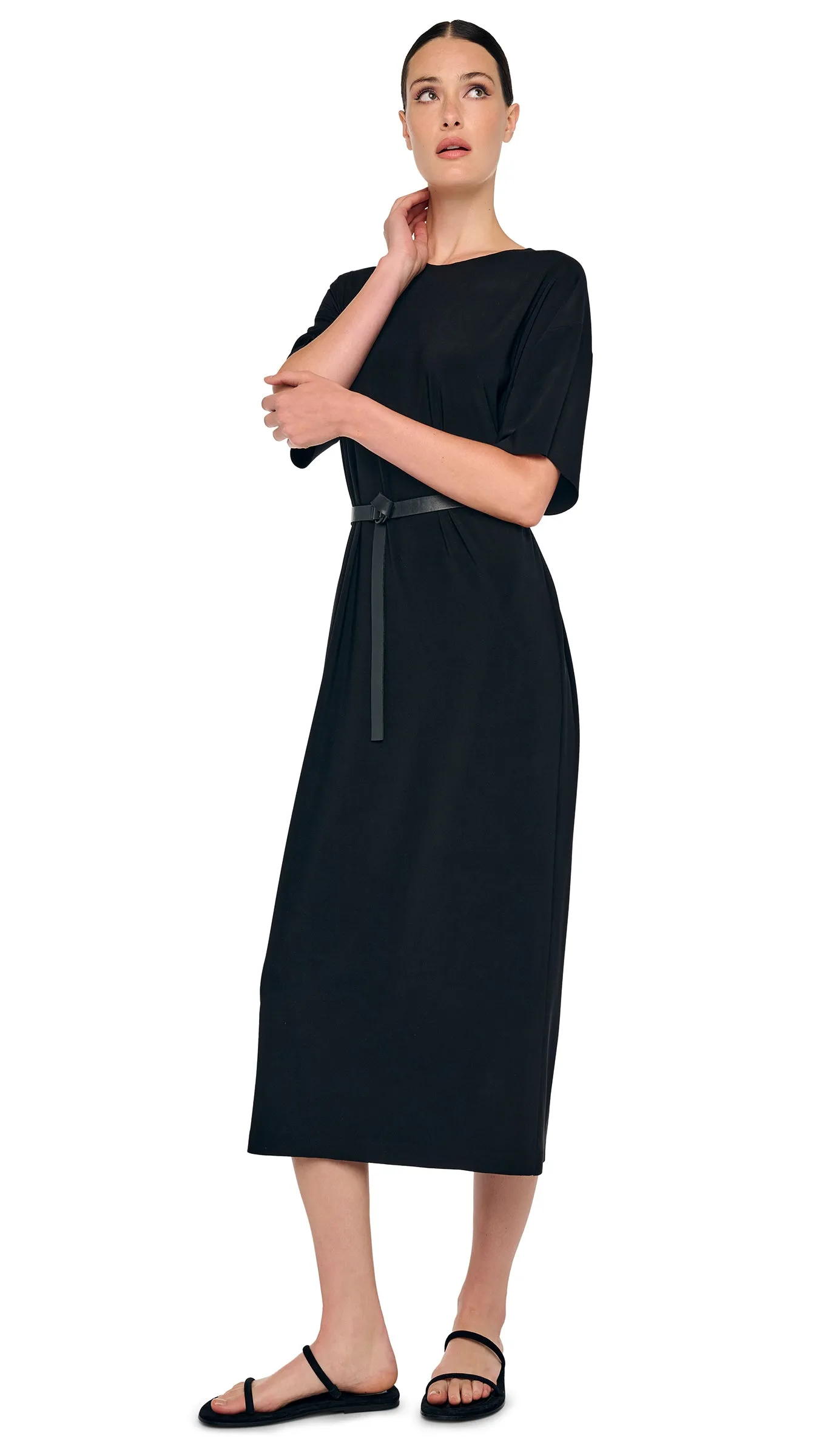 SHORT SLEEVE BOXY DRESS TO MIDCALF sold by Norma Kamali product image thumbnail 5