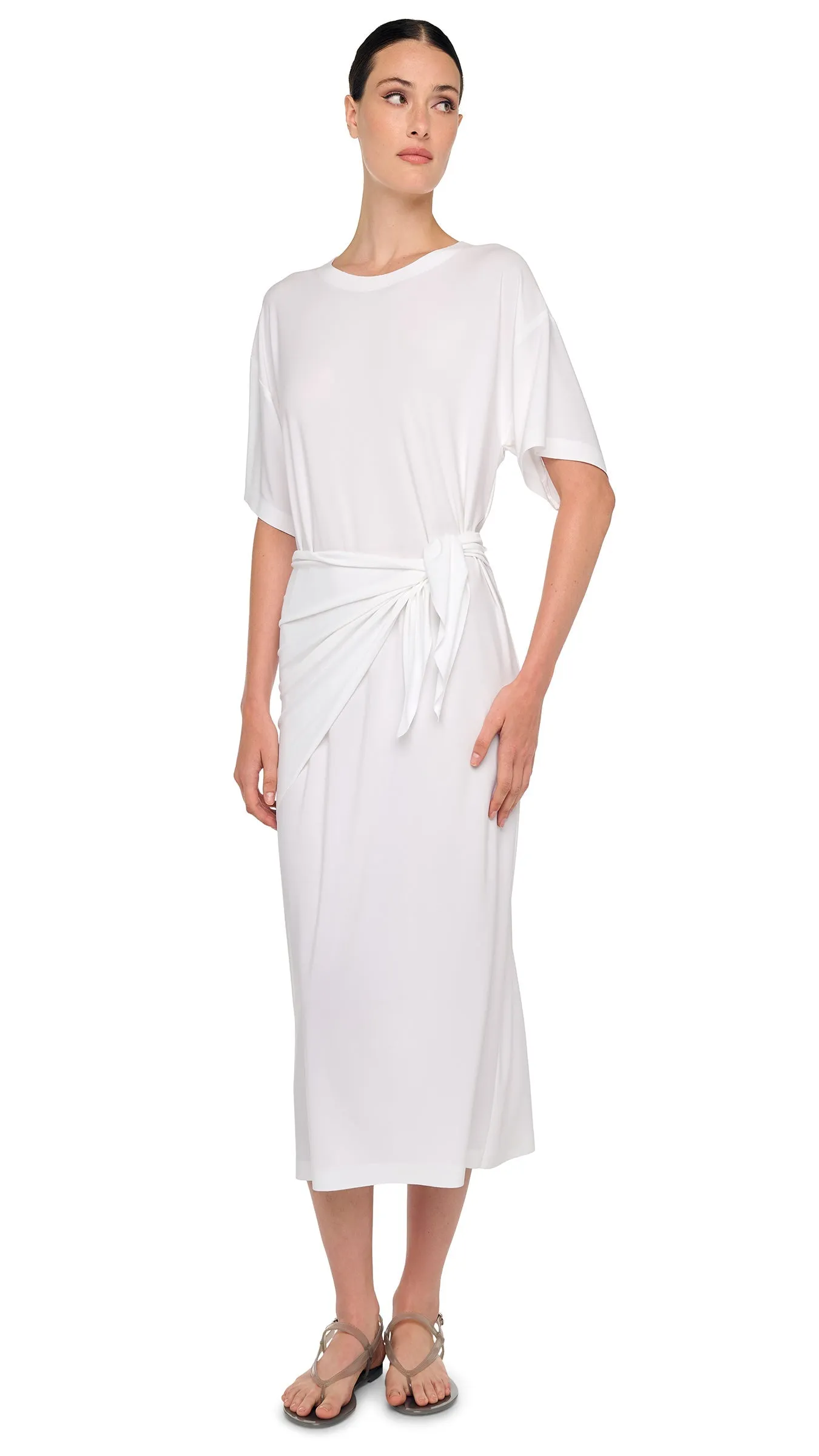 SHORT SLEEVE BOXY DRESS TO MIDCALF sold by Norma Kamali product image thumbnail 4