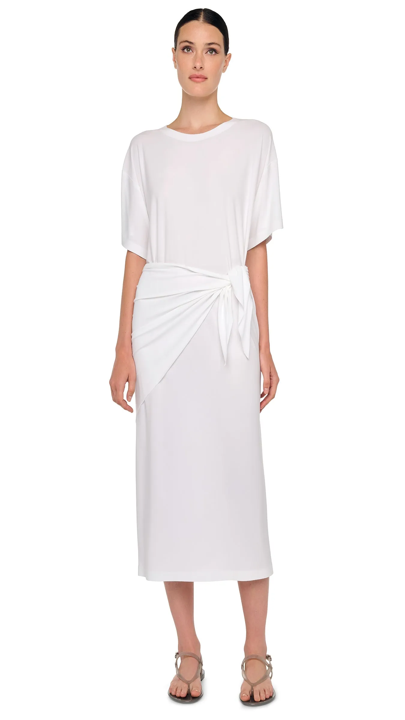 SHORT SLEEVE BOXY DRESS TO MIDCALF sold by Norma Kamali