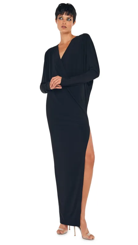 DOLMAN WRAP GOWN W/ SIDE SLIT sold by Norma Kamali