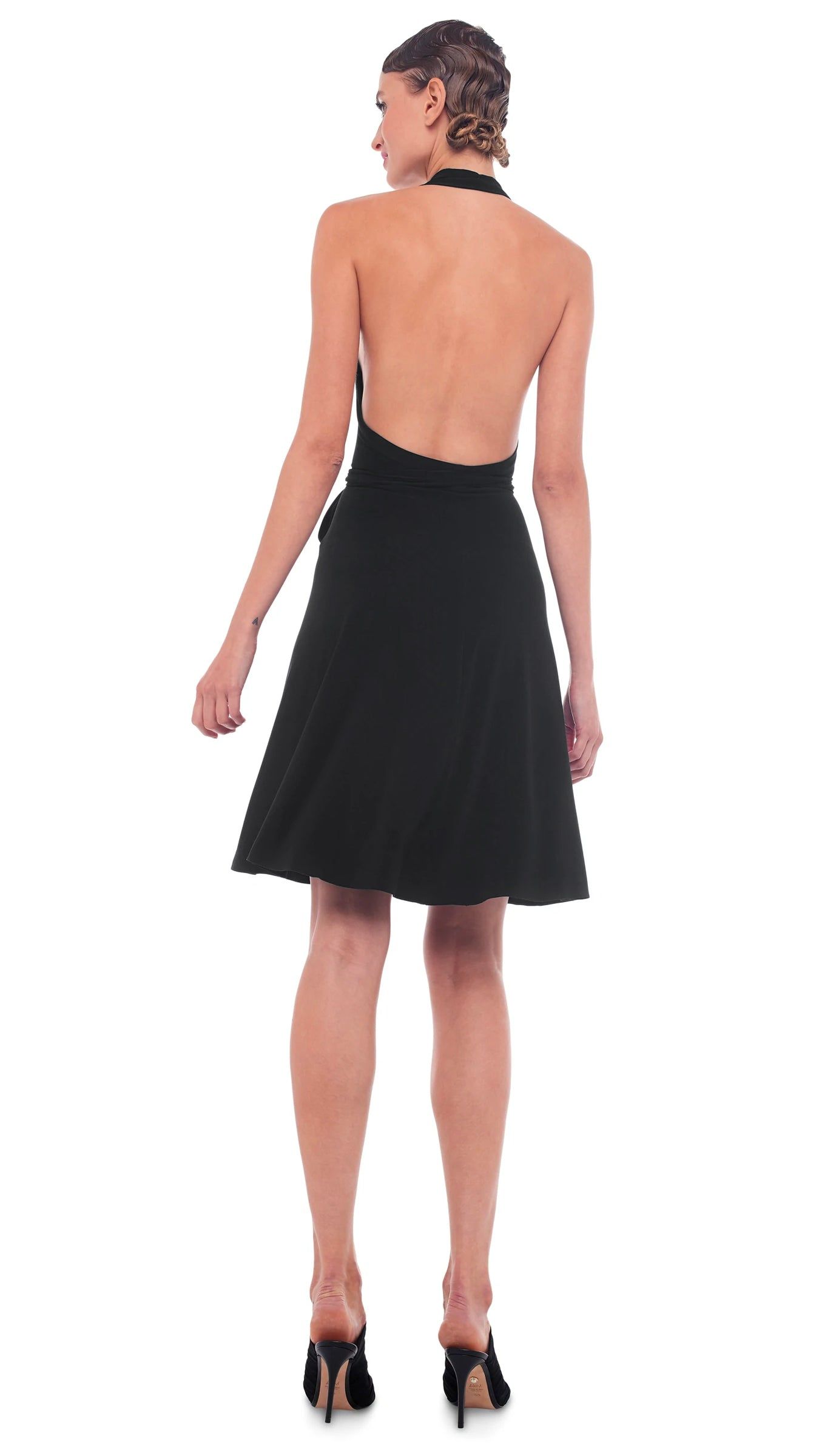 HALTER WRAP FLARED DRESS sold by Norma Kamali product image thumbnail 3