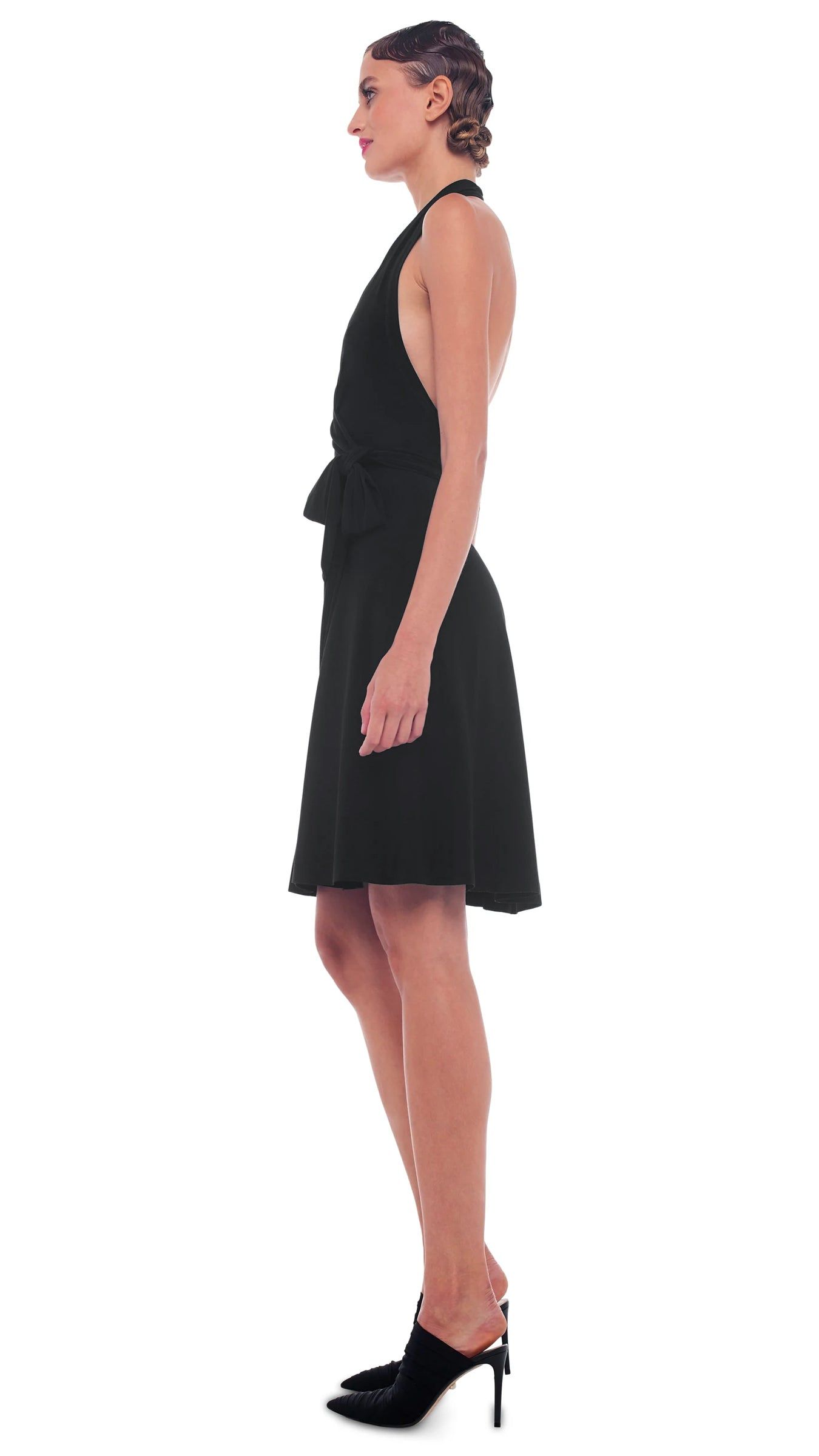 HALTER WRAP FLARED DRESS sold by Norma Kamali product image thumbnail 2