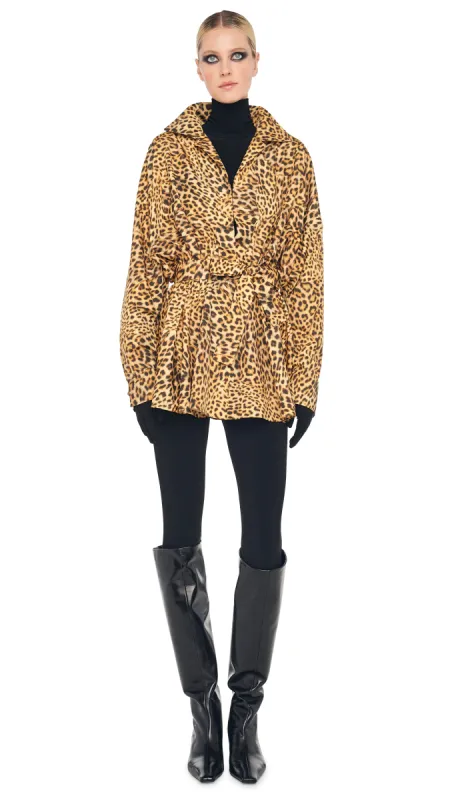 SUPER OS BF NK SHIRT FLARED MINI DRESS sold by Norma Kamali