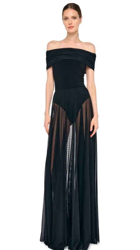 COWL COMBO FLARED GOWN sold by Norma Kamali