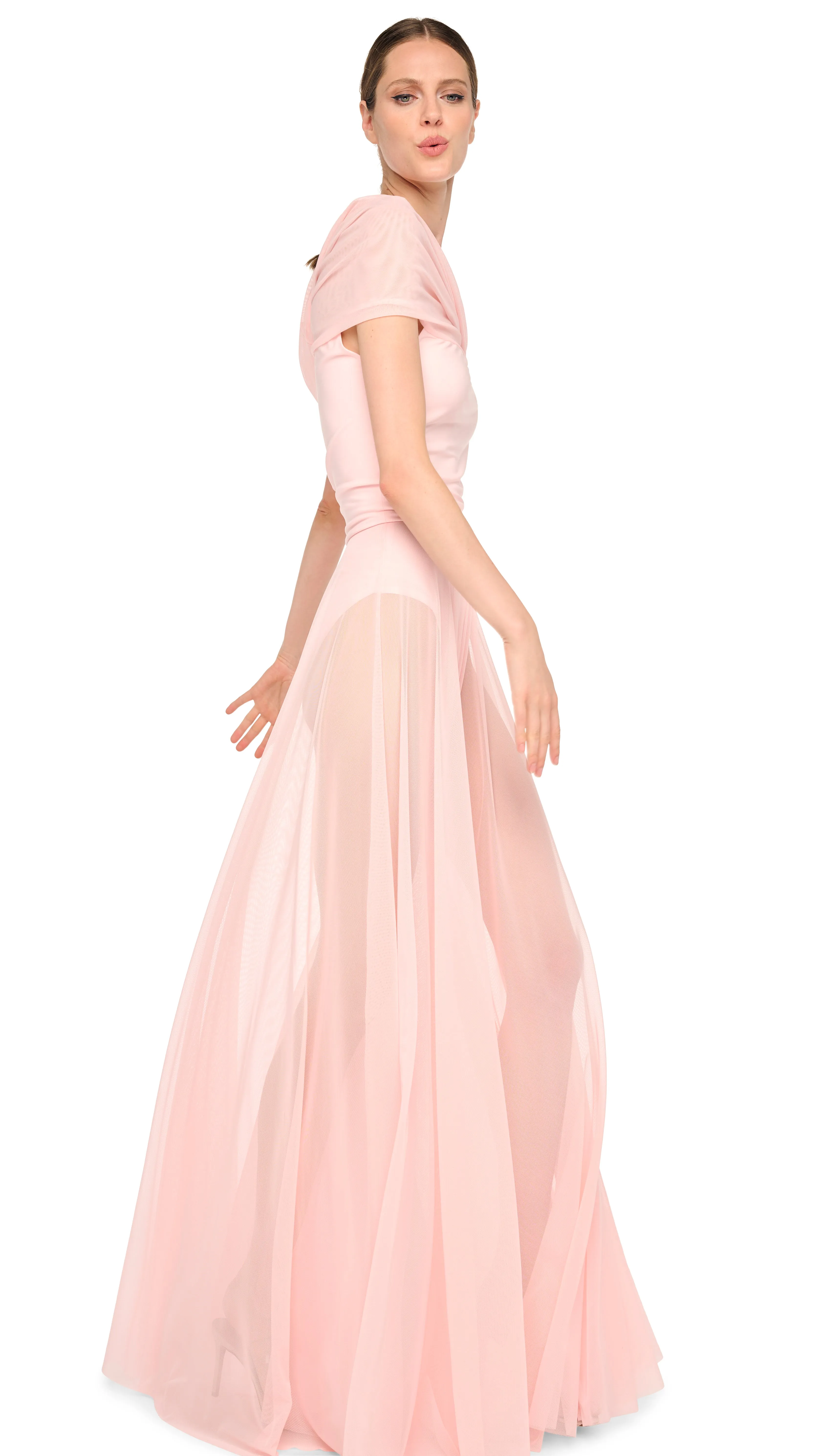 COWL COMBO FLARED GOWN sold by Norma Kamali product image thumbnail 4