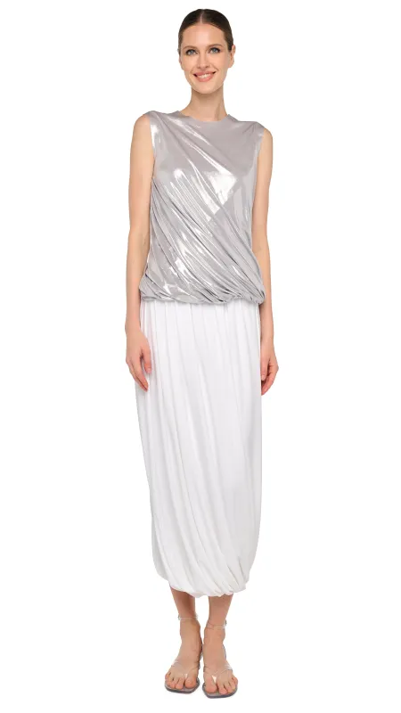 TWIST MIDCALF SKIRT made by Norma Kamali