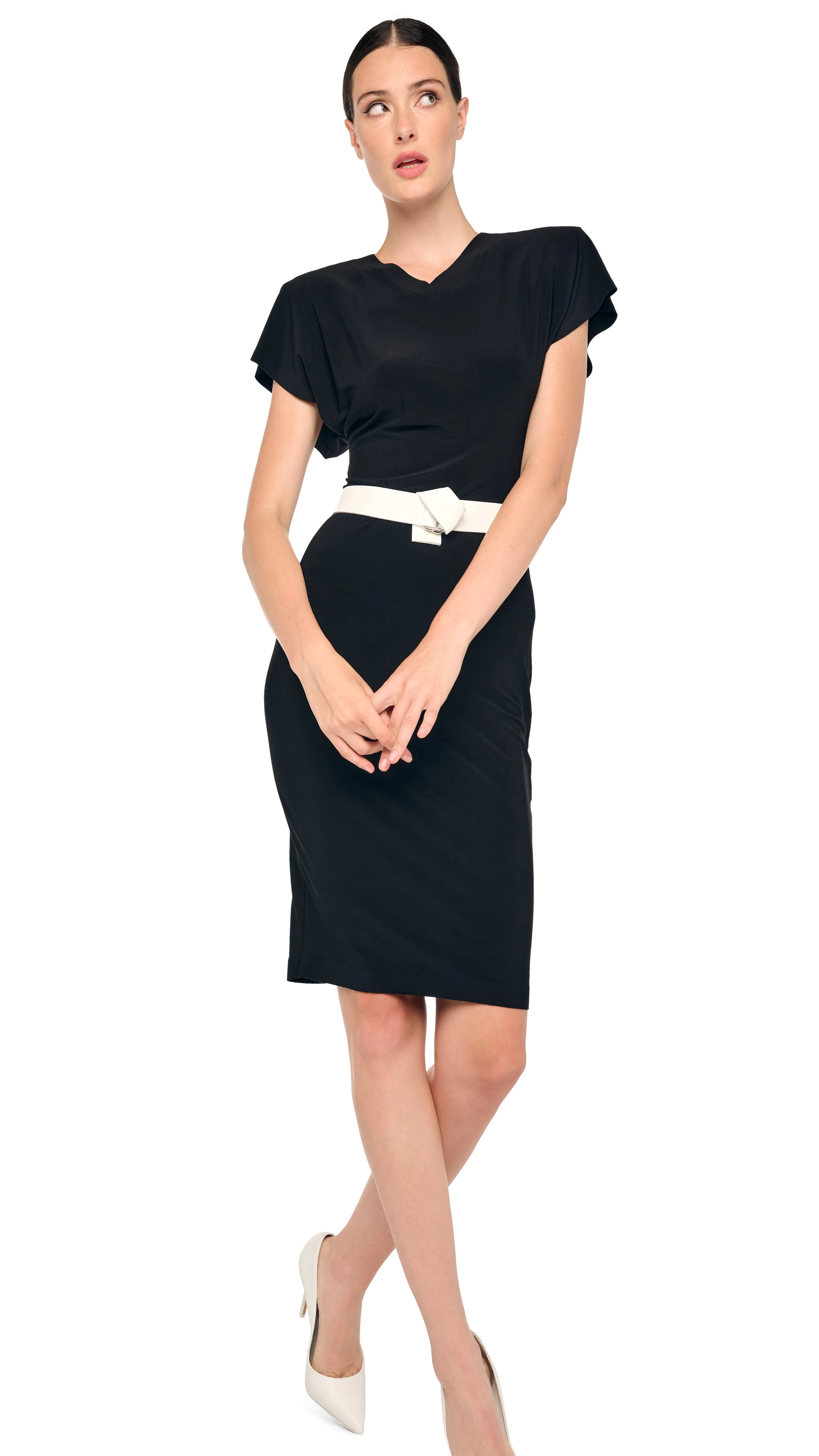 CAP SLEEVE SHOULDER PAD DRESS sold by Norma Kamali product image thumbnail 4