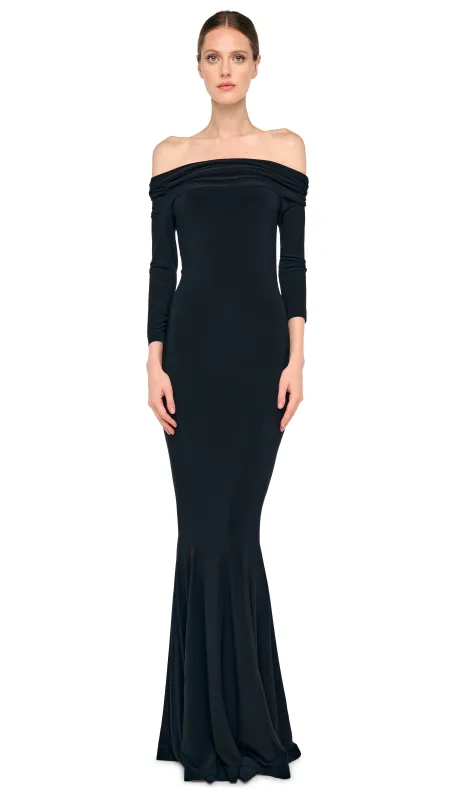 3/4 SLEEVE COWL FISHTAIL GOWN sold by Norma Kamali