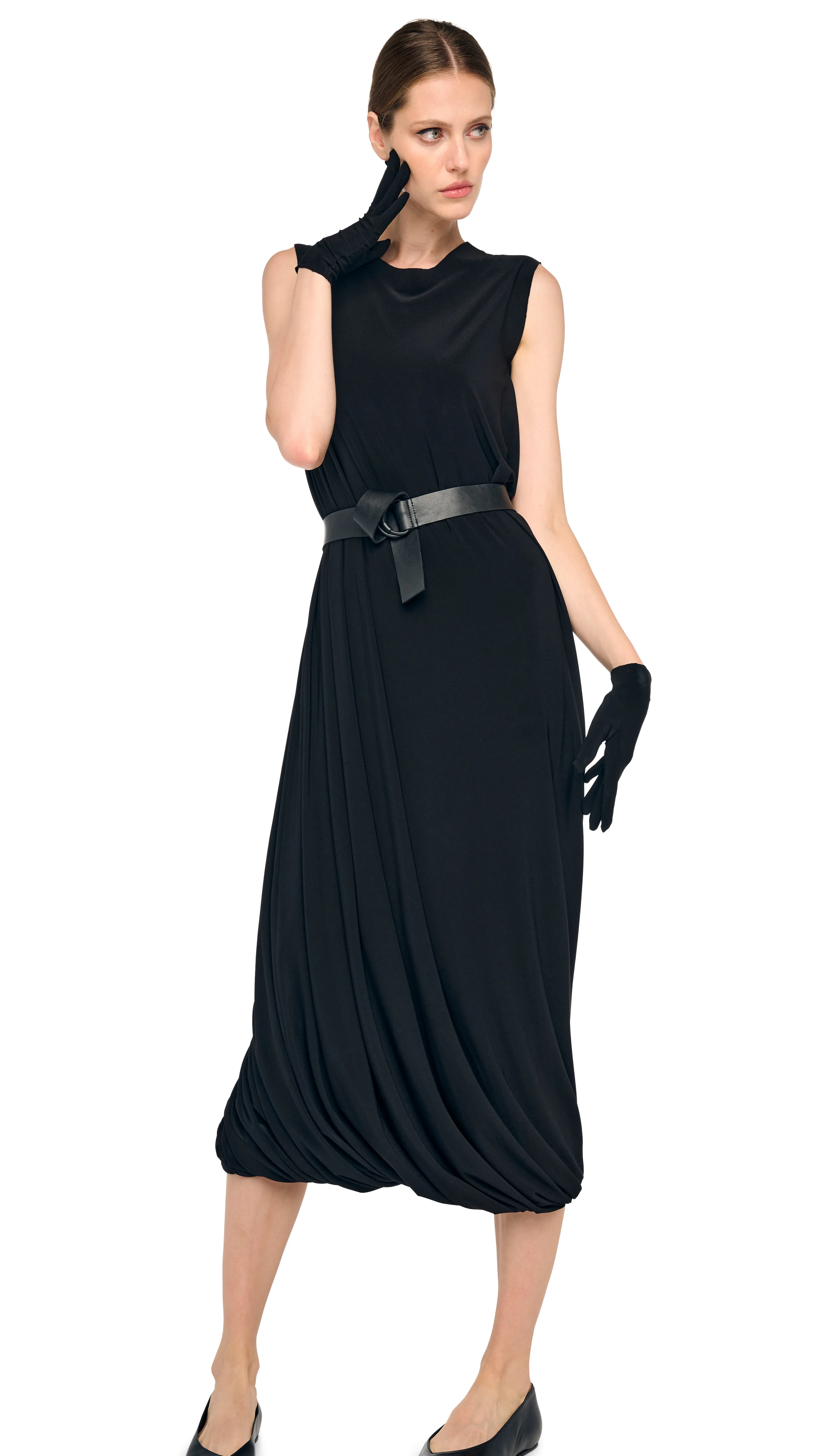 SLEEVELESS TWIST MIDCALF DRESS sold by Norma Kamali product image thumbnail 5