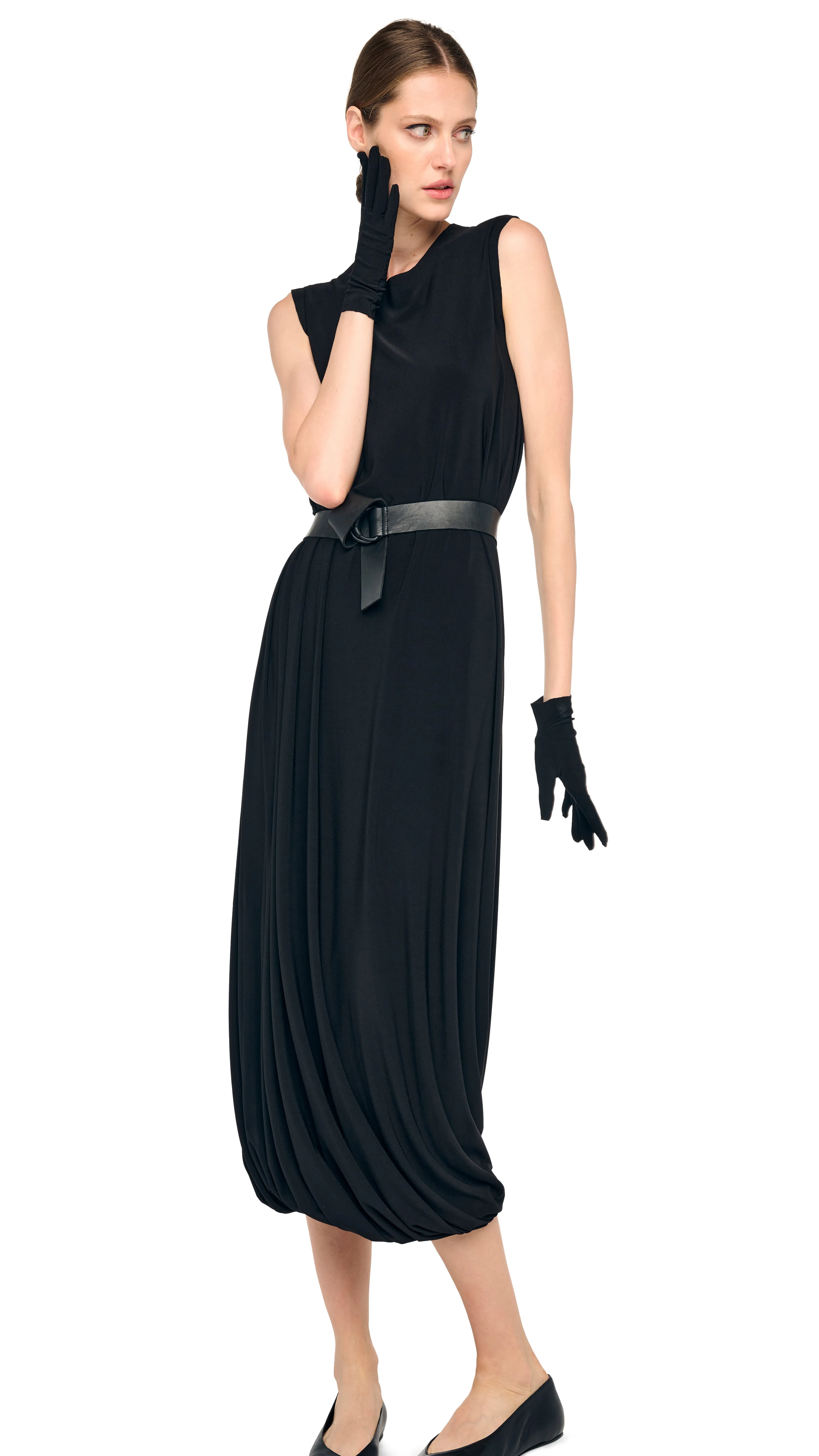 SLEEVELESS TWIST MIDCALF DRESS sold by Norma Kamali product image thumbnail 4