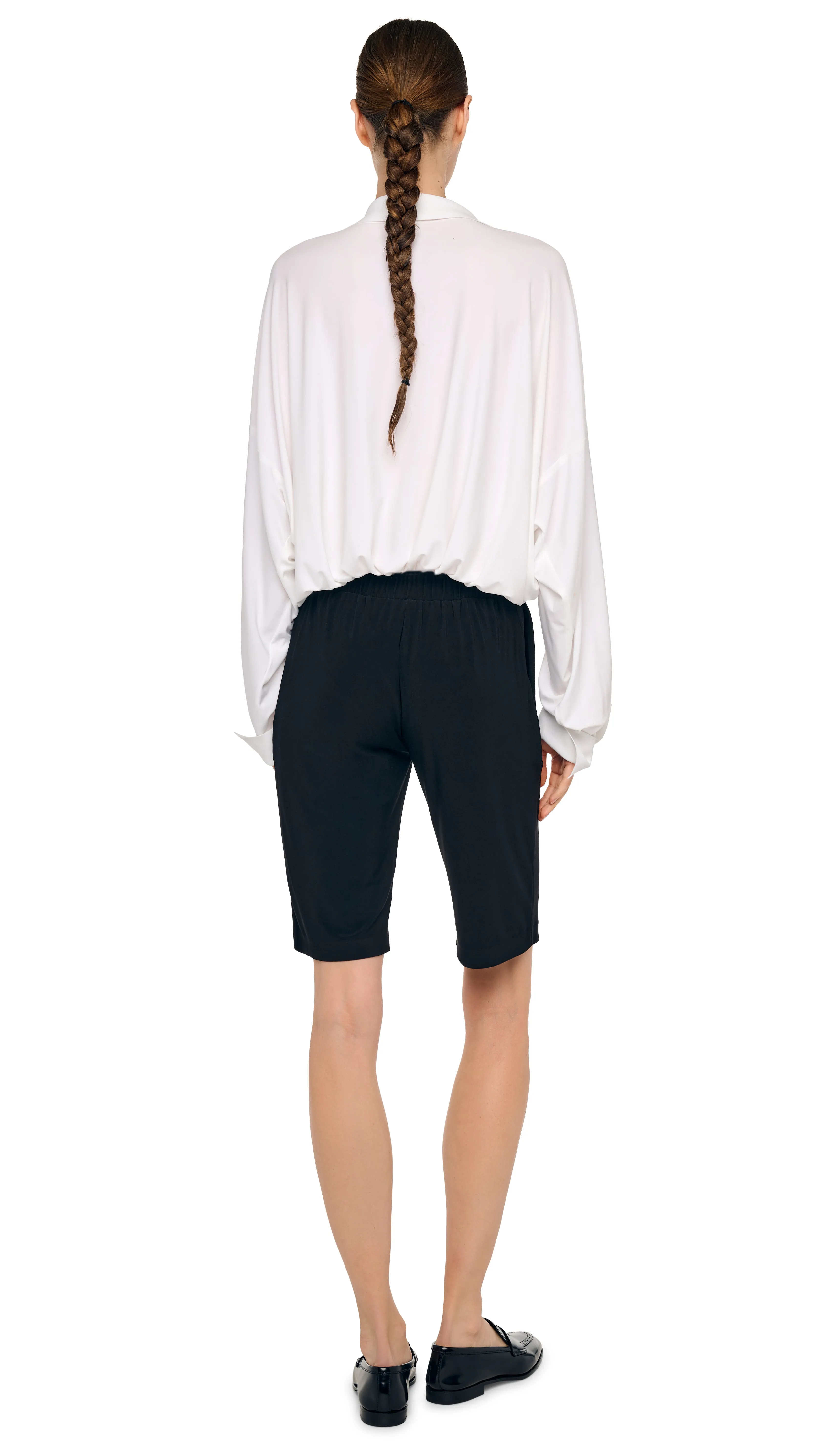 FLAT FRONT BERMUDA SHORT sold by Norma Kamali product image thumbnail 3