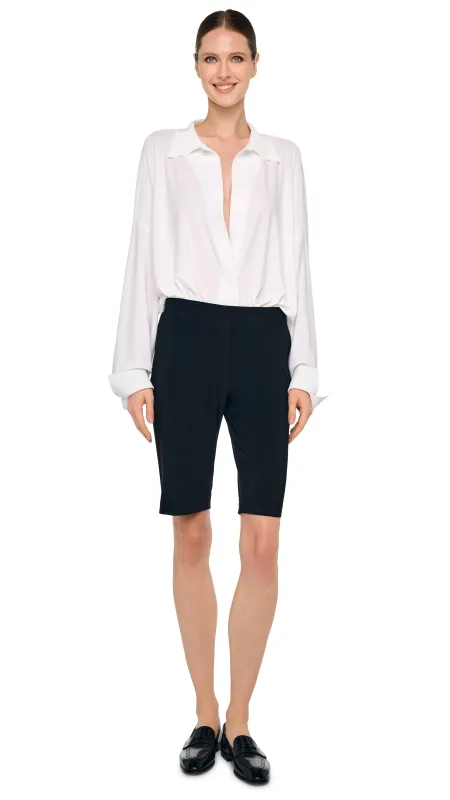 FLAT FRONT BERMUDA SHORT sold by Norma Kamali