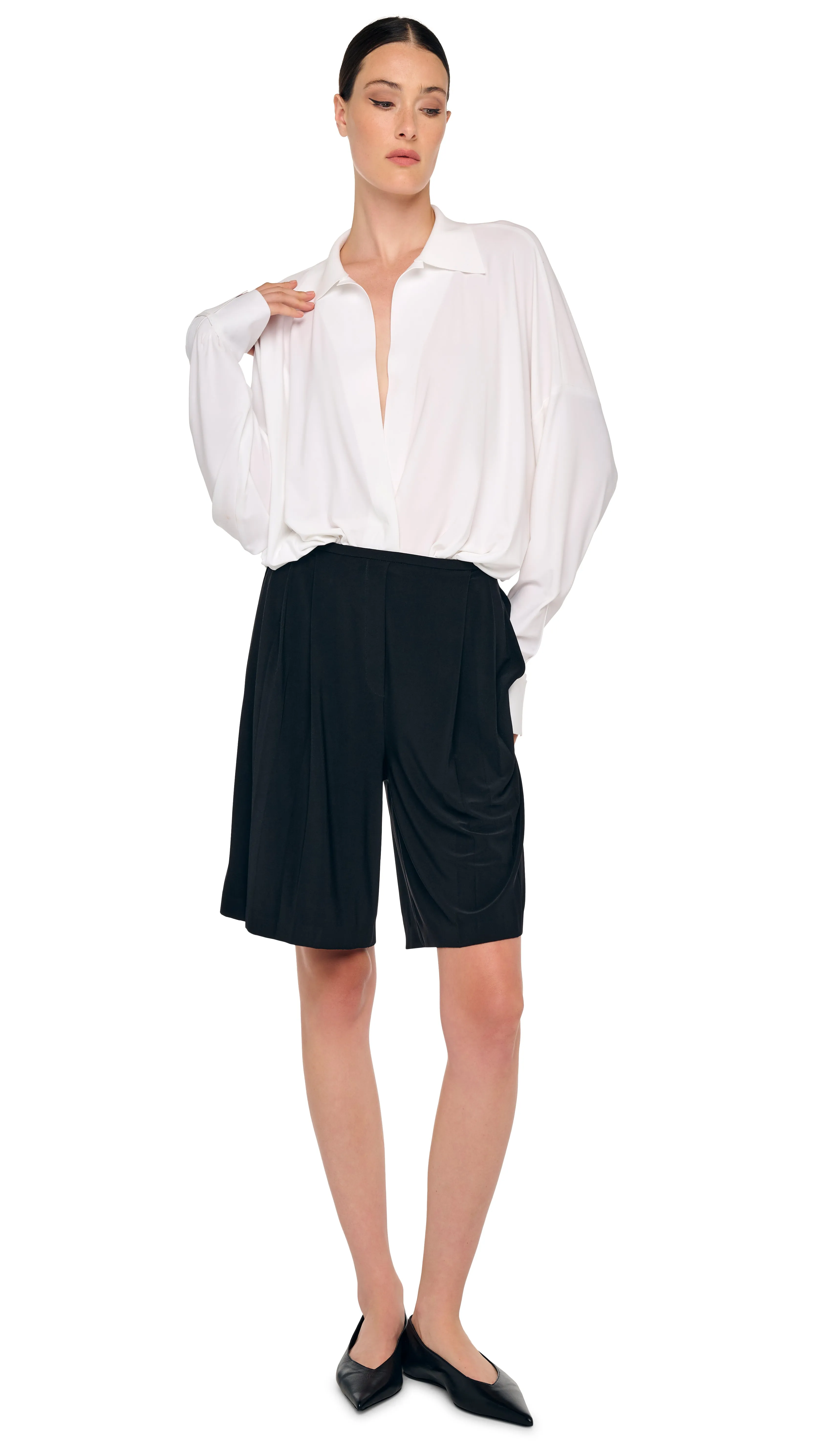 MENS PLEAT BERMUDA SHORT sold by Norma Kamali product image thumbnail 5
