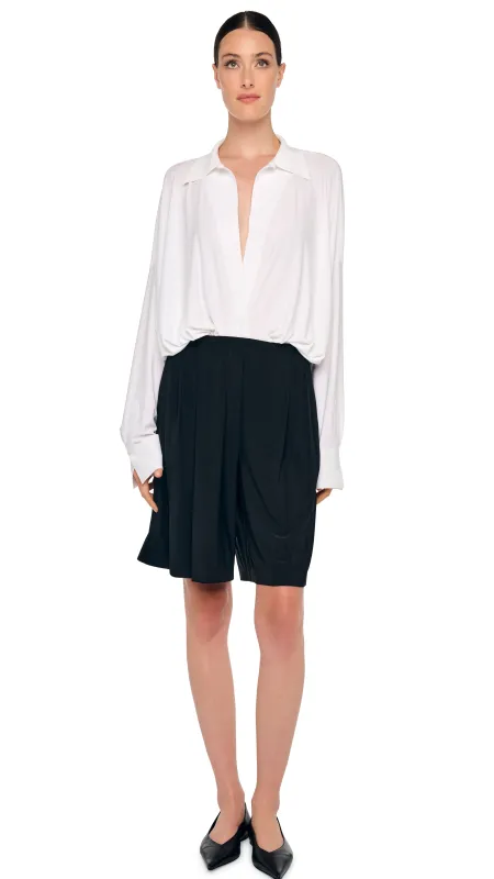 MENS PLEAT BERMUDA SHORT sold by Norma Kamali