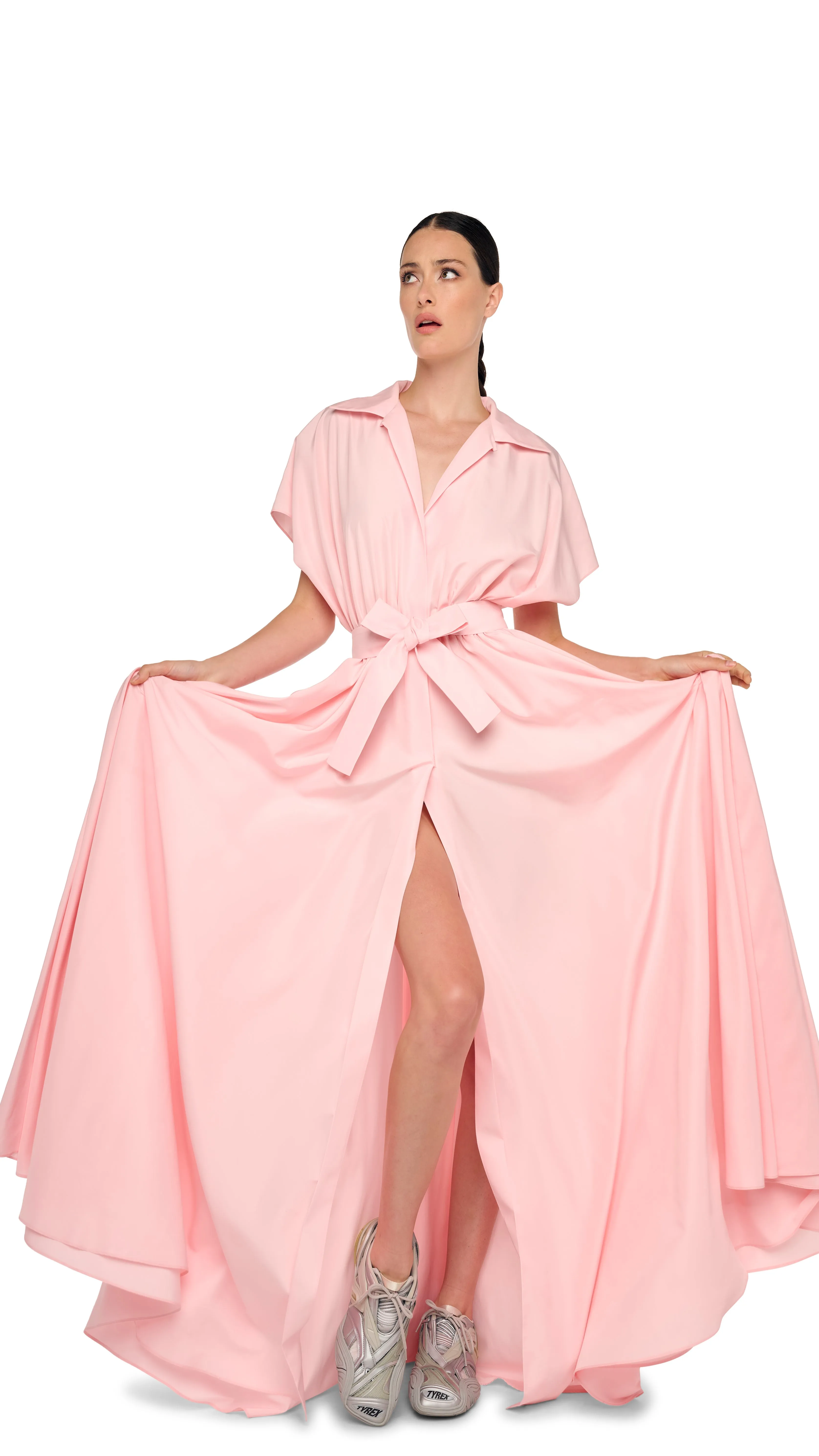 SUPER OS SLEEVELESS BF NK SHIRT FLARED GOWN sold by Norma Kamali product image thumbnail 5