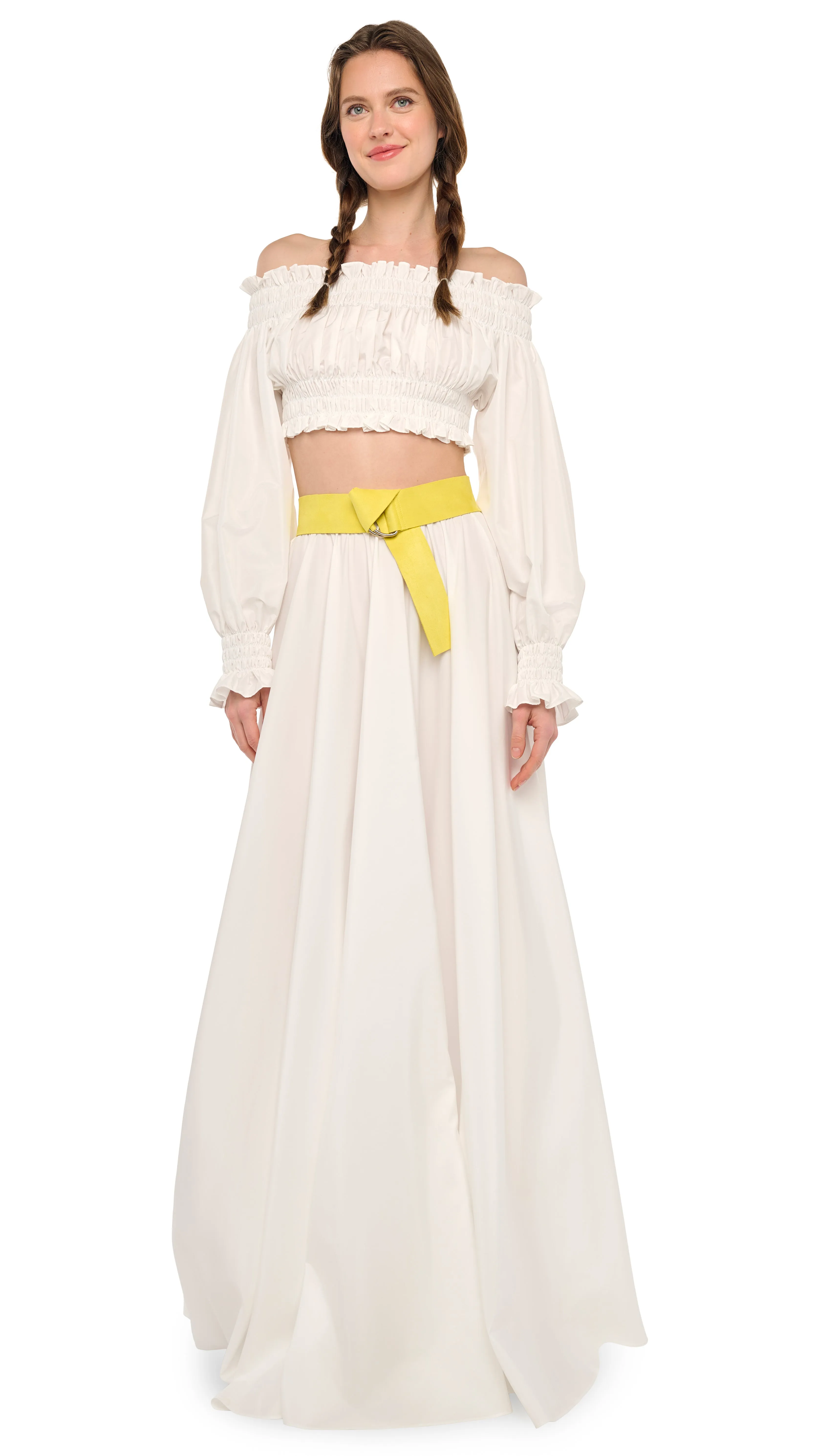 LONG SLEEVE PEASANT CROPPED TOP sold by Norma Kamali product image thumbnail 4