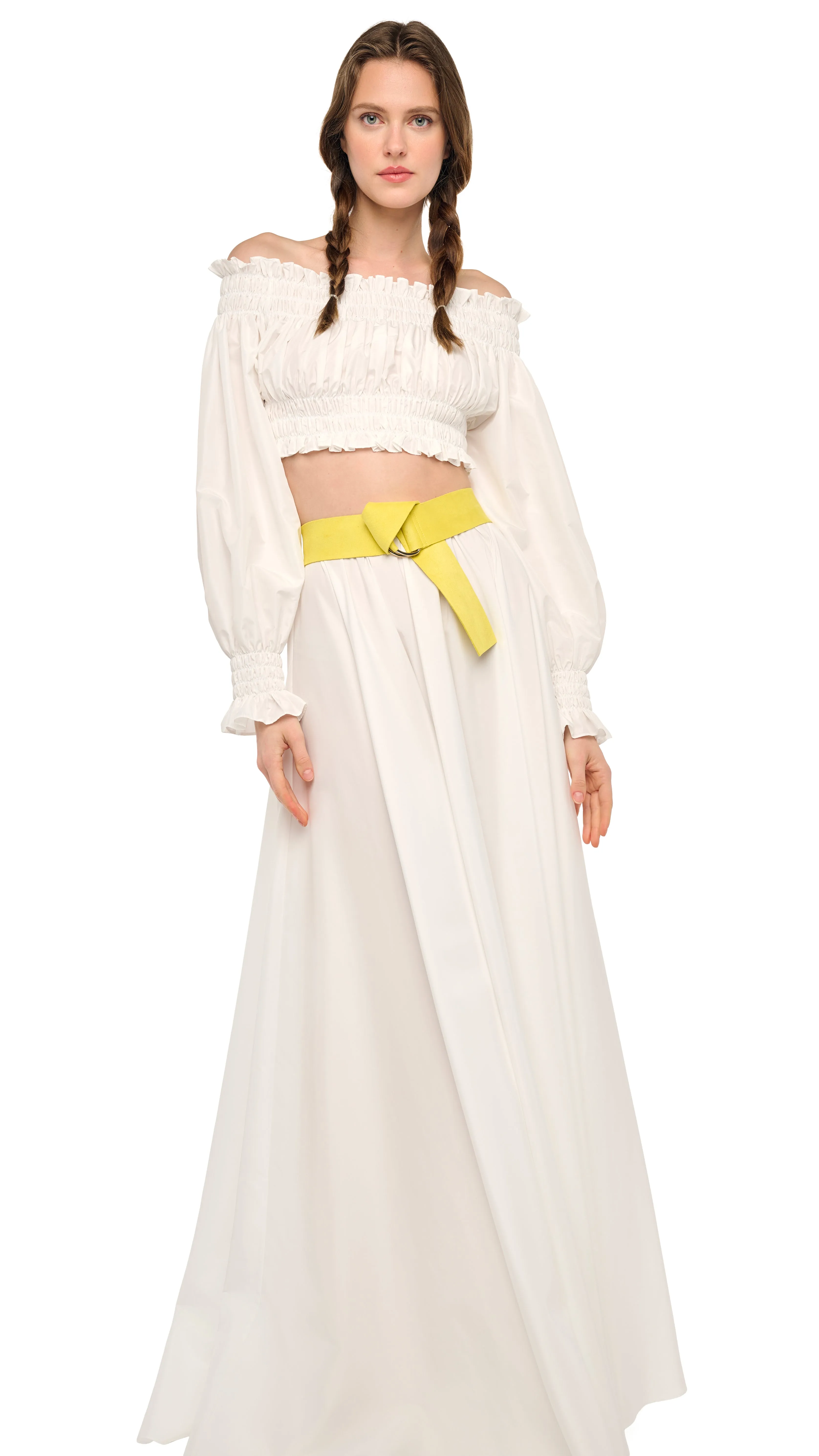 LONG SLEEVE PEASANT CROPPED TOP sold by Norma Kamali product image thumbnail 5