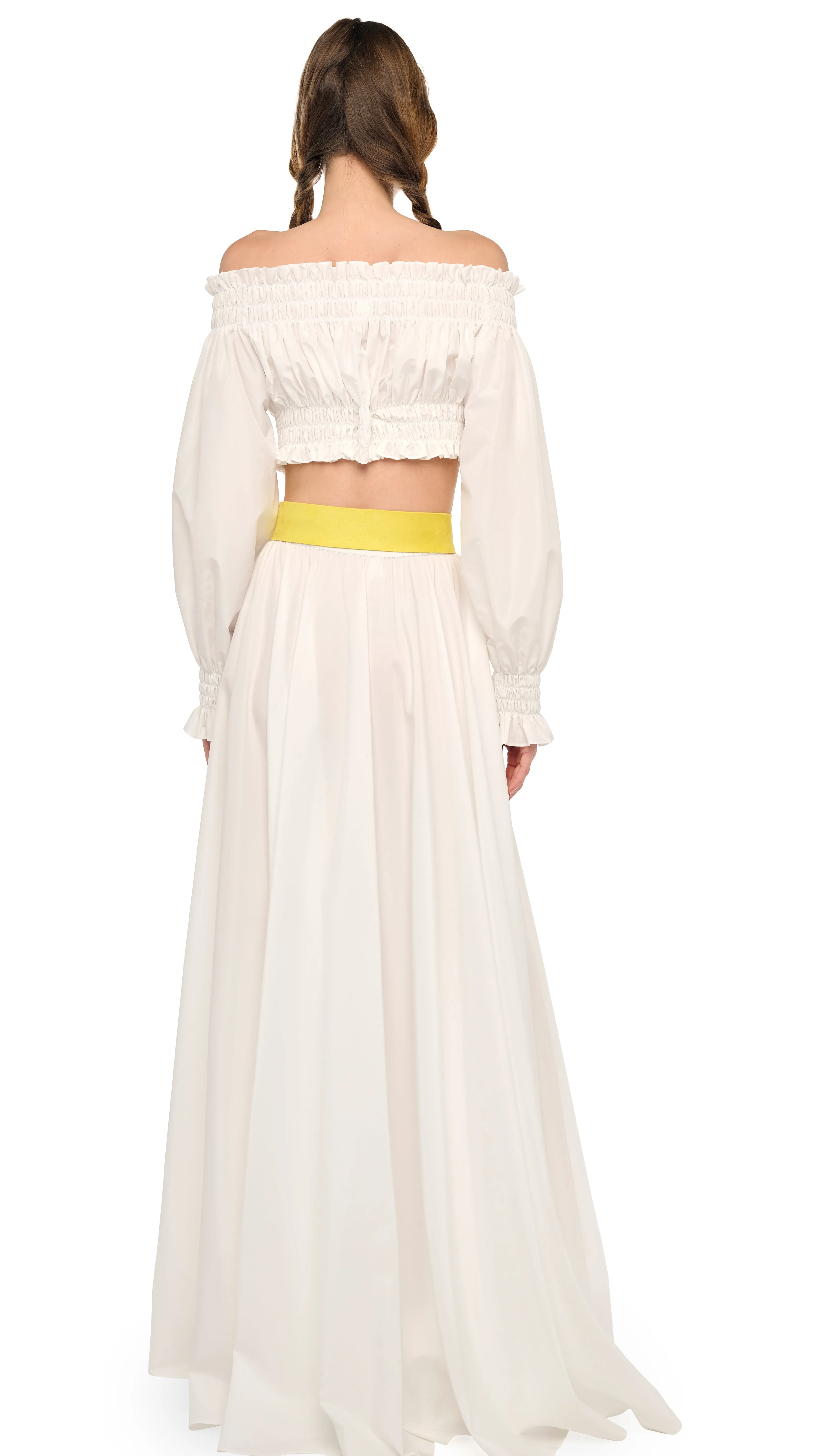 LONG SLEEVE PEASANT CROPPED TOP sold by Norma Kamali product image thumbnail 3