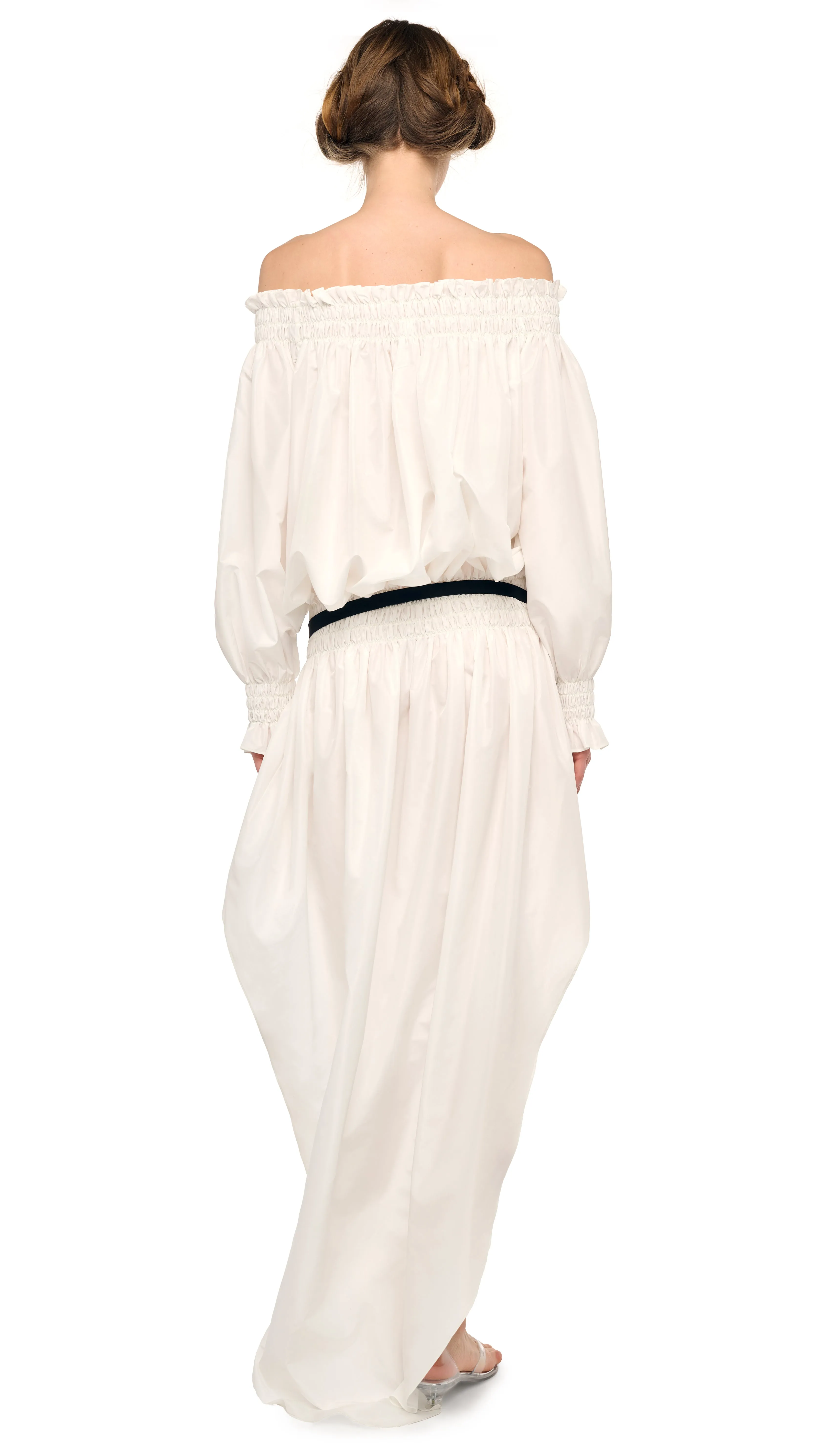 LONG SLEEVE PEASANT HI LOW DRESS sold by Norma Kamali product image thumbnail 3