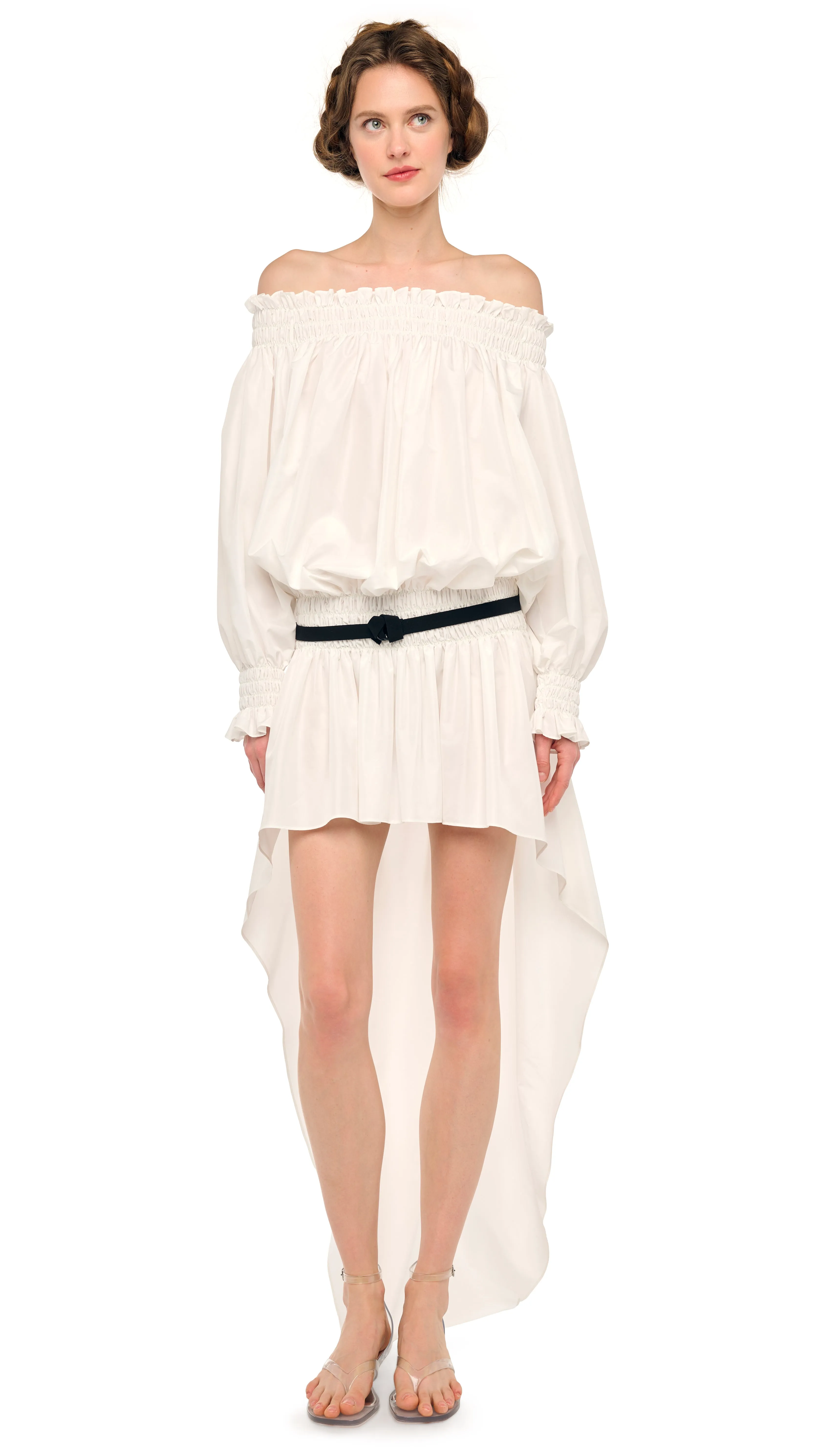 LONG SLEEVE PEASANT HI LOW DRESS sold by Norma Kamali product image thumbnail 5